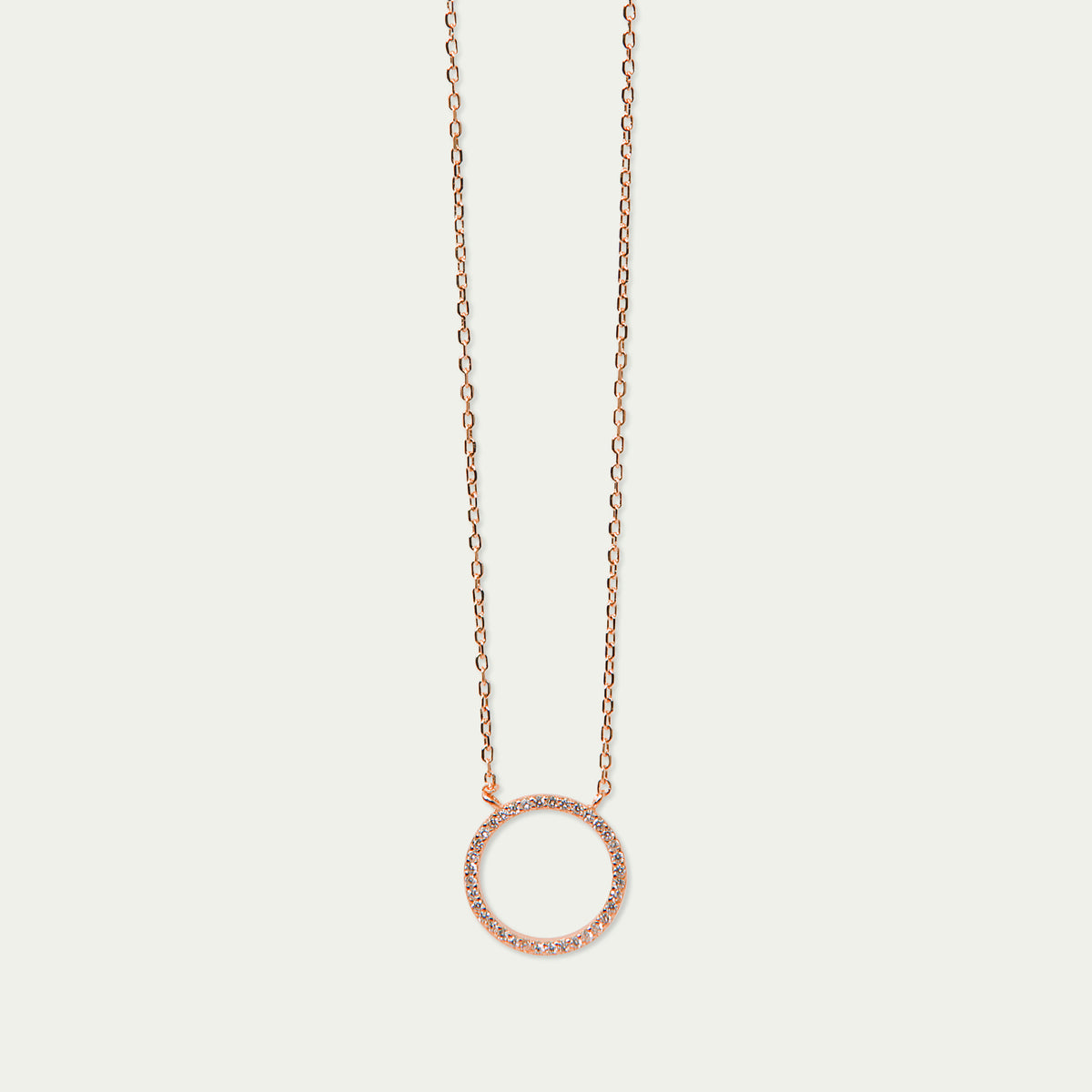 Halskette Big Circle – 925 Sterling Silber 18K Roségold vergoldet | Sucre Fine Jewelry