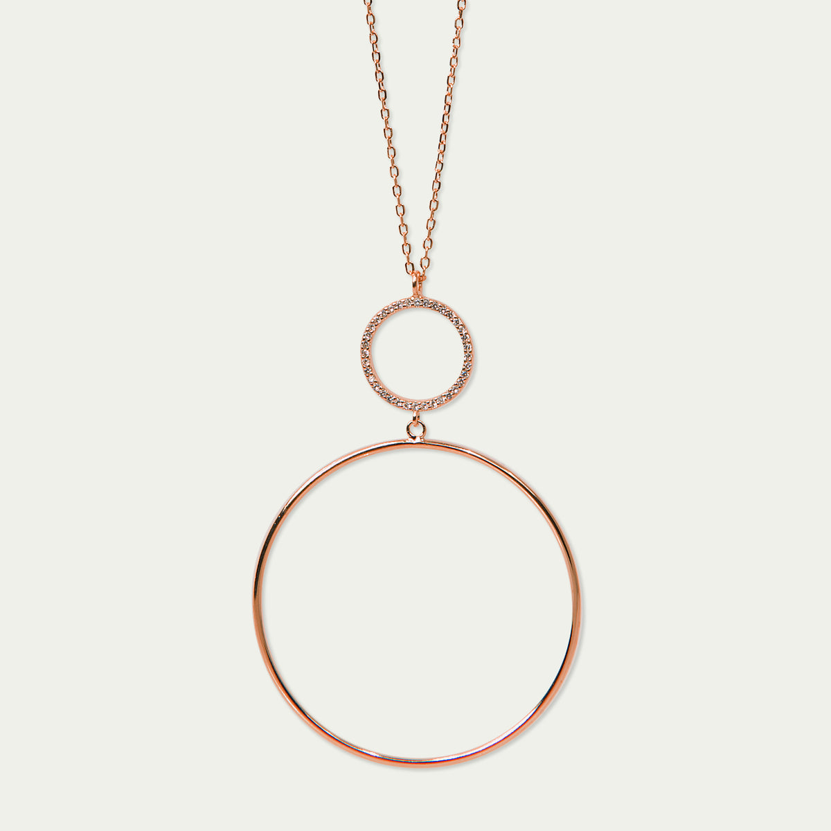 Halskette Big Circle – 925 Sterling Silber 18K Roségold vergoldet | Sucre Fine Jewelry