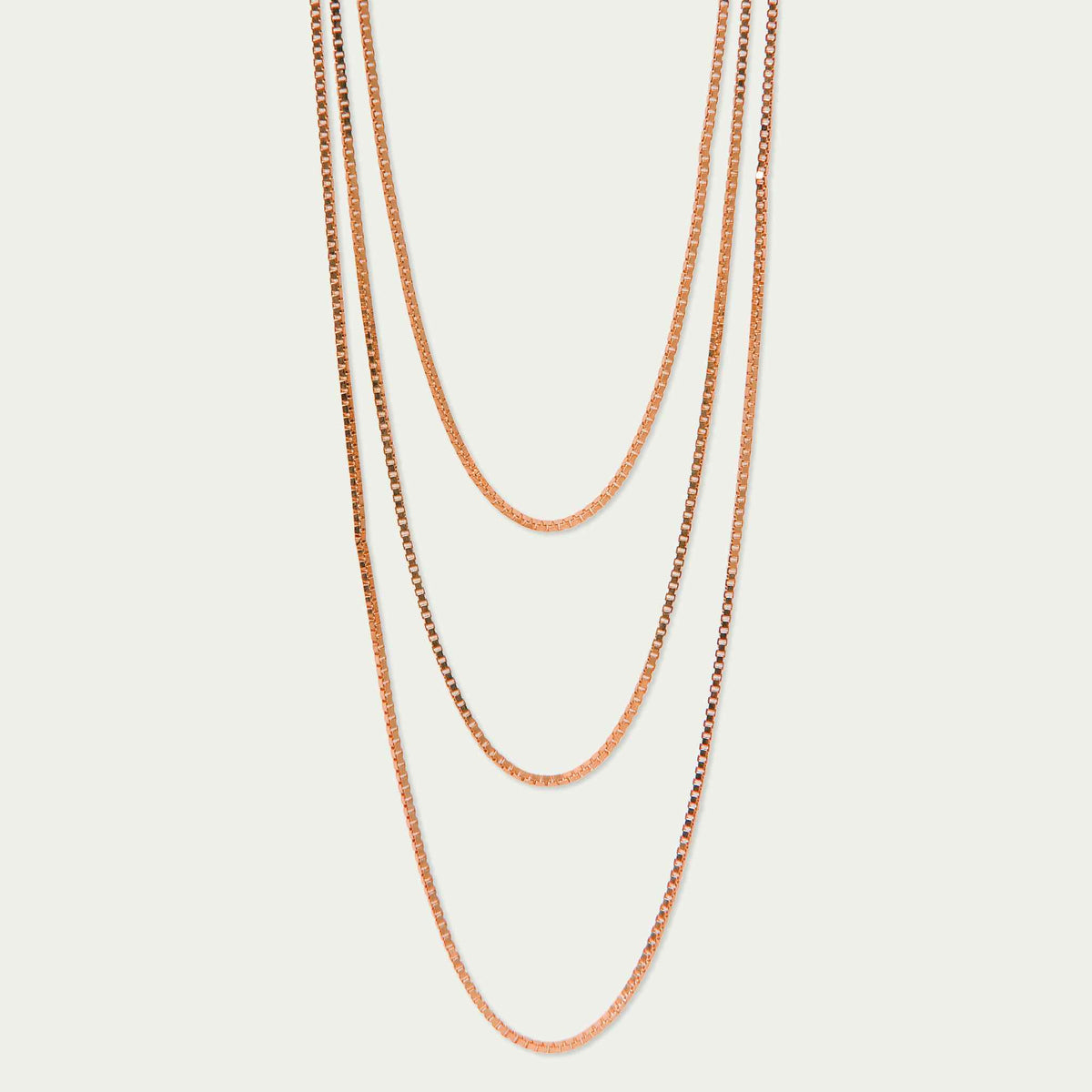 Halskette Box Chain Layering – 925 Sterling Silber 18K Roségold vergoldet | Sucre Fine Jewelry