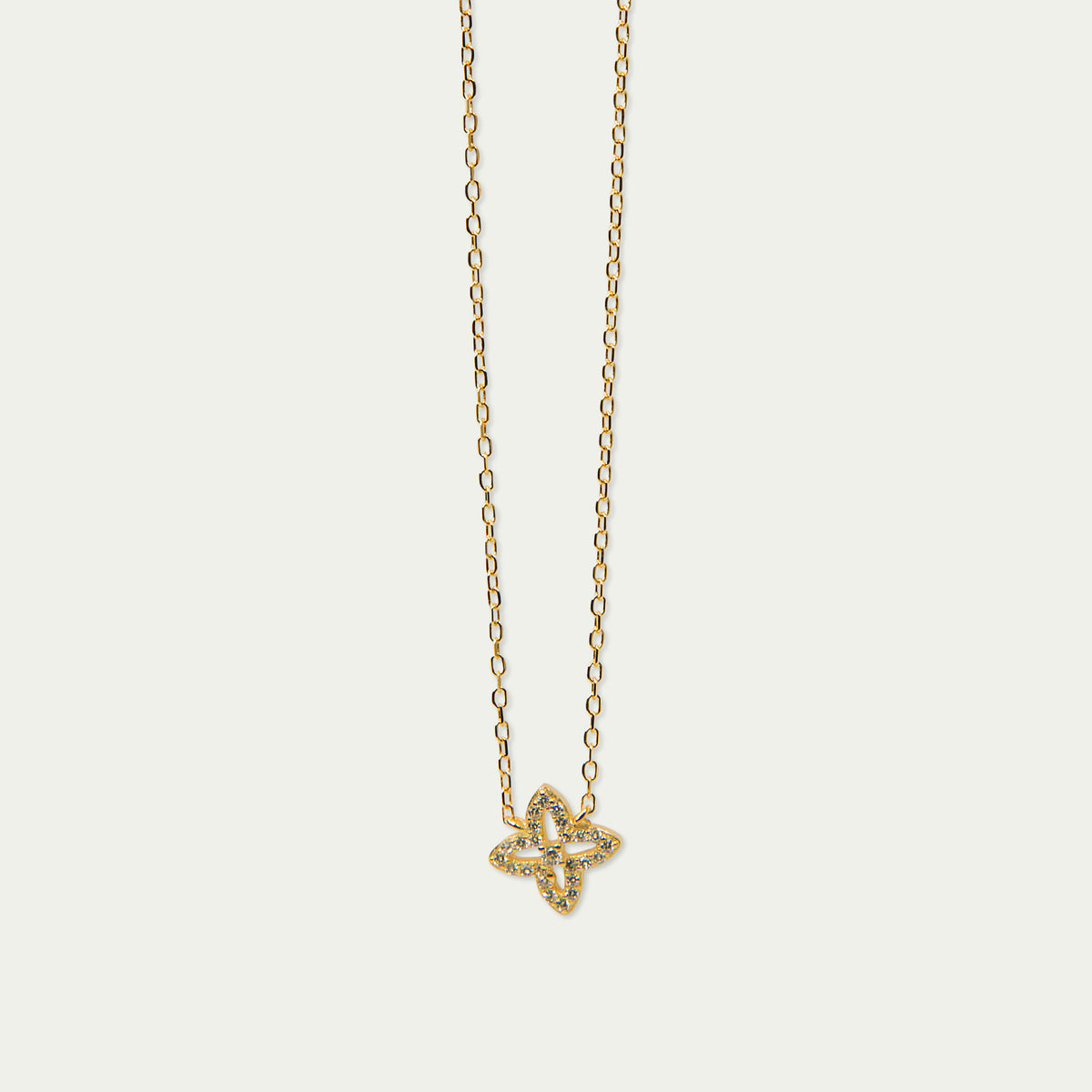 Halskette Shiny Clover – 925 Sterling Silber 18K Gelbgold vergoldet | Sucre Fine Jewelry