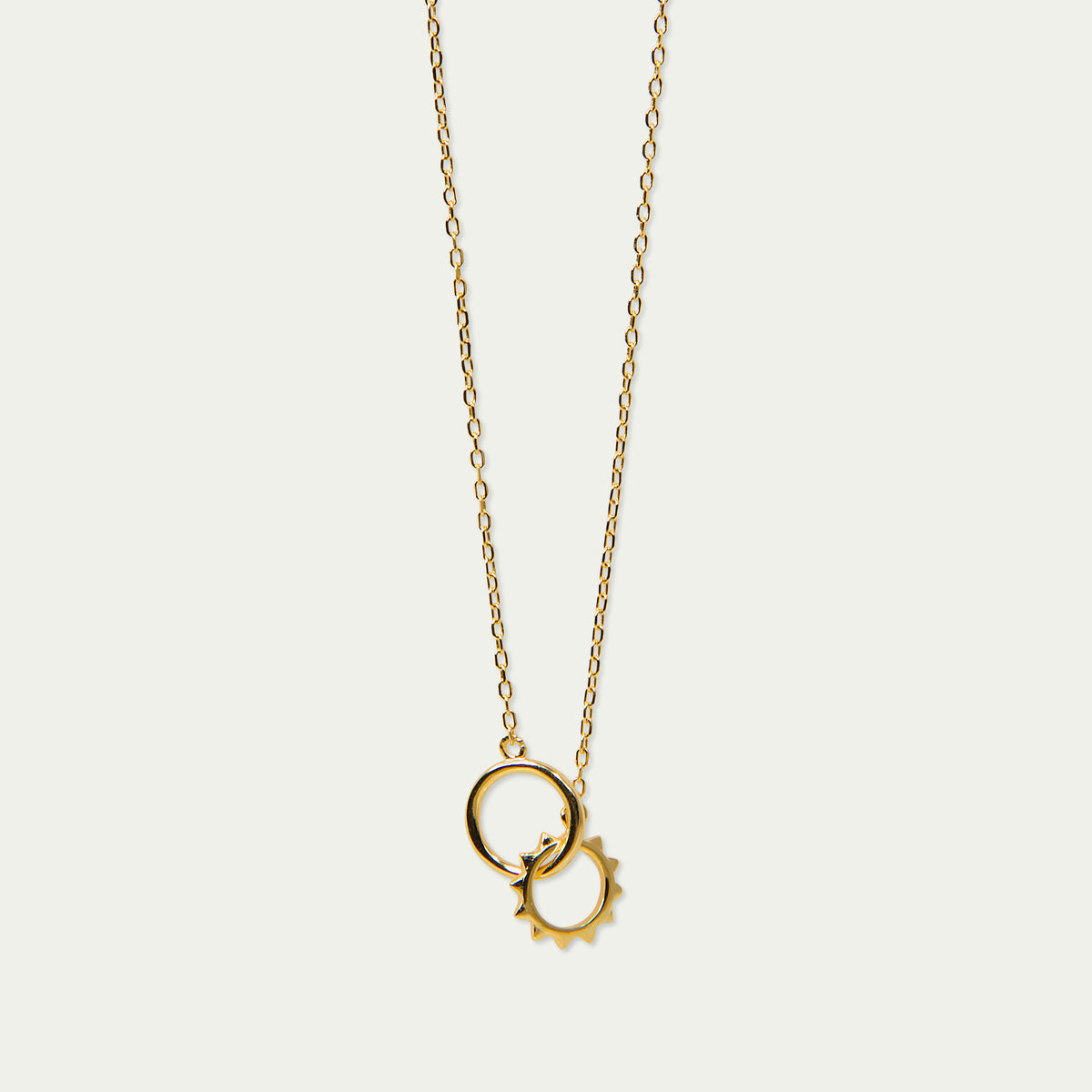 Halskette Double Ring – 925 Sterling Silber 18K Gelbgold vergoldet | Sucre Fine Jewelry