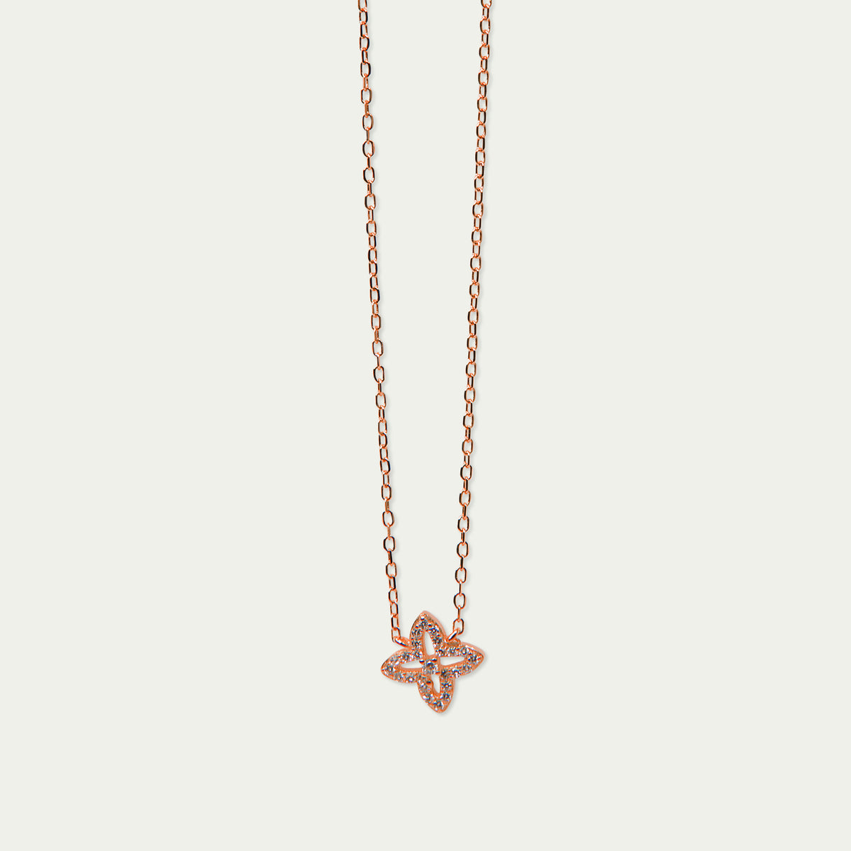 Halskette Shiny Clover – 925 Sterling Silber 18K Roségold vergoldet | Sucre Fine Jewelry