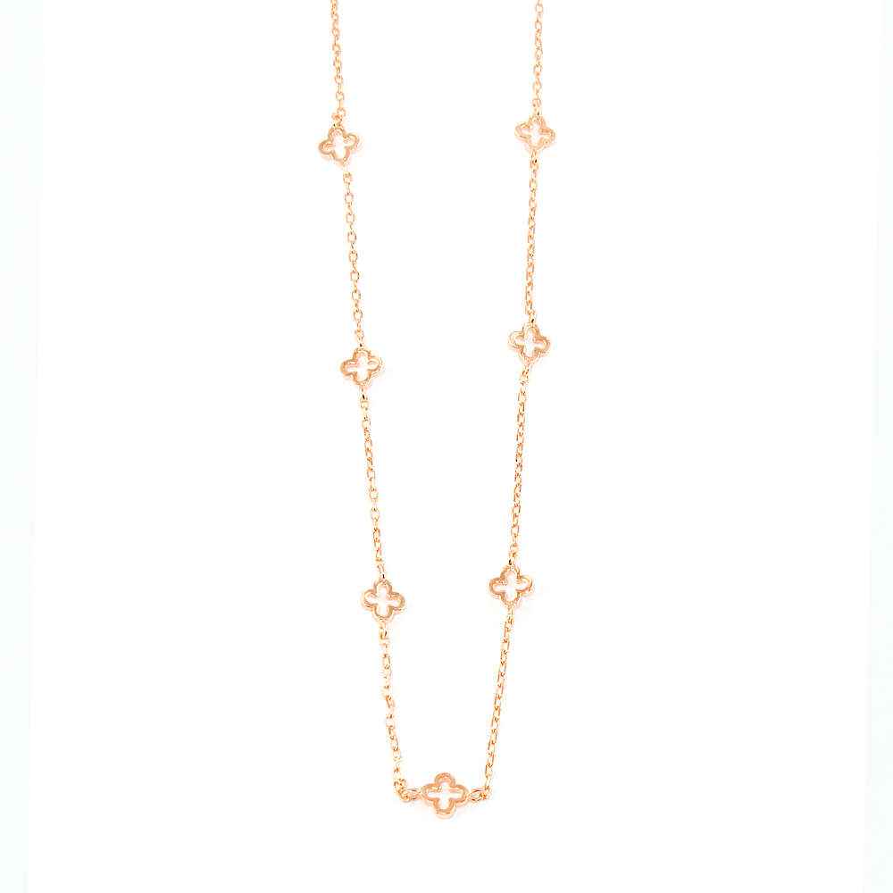 Halskette Endless Clover – 925 Sterling Silber 18K Roségold vergoldet | Sucre Fine Jewelry