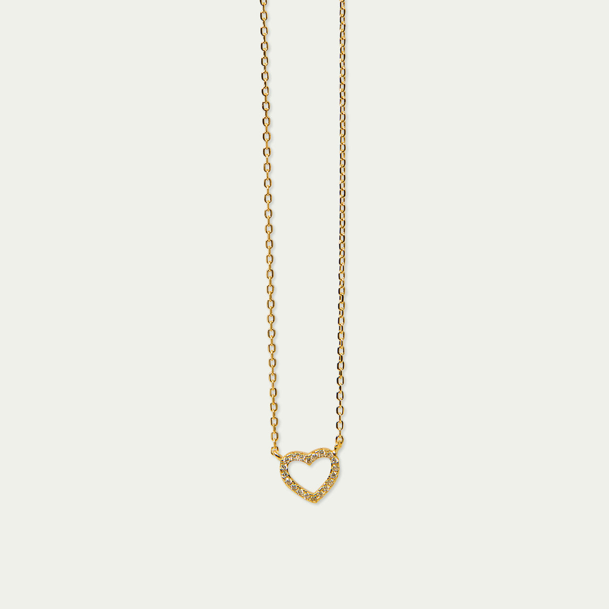 Halskette Herz mit Zirkonia – 925 Sterling Silber 18K Gelbgold vergoldet | Sucre Fine Jewelry