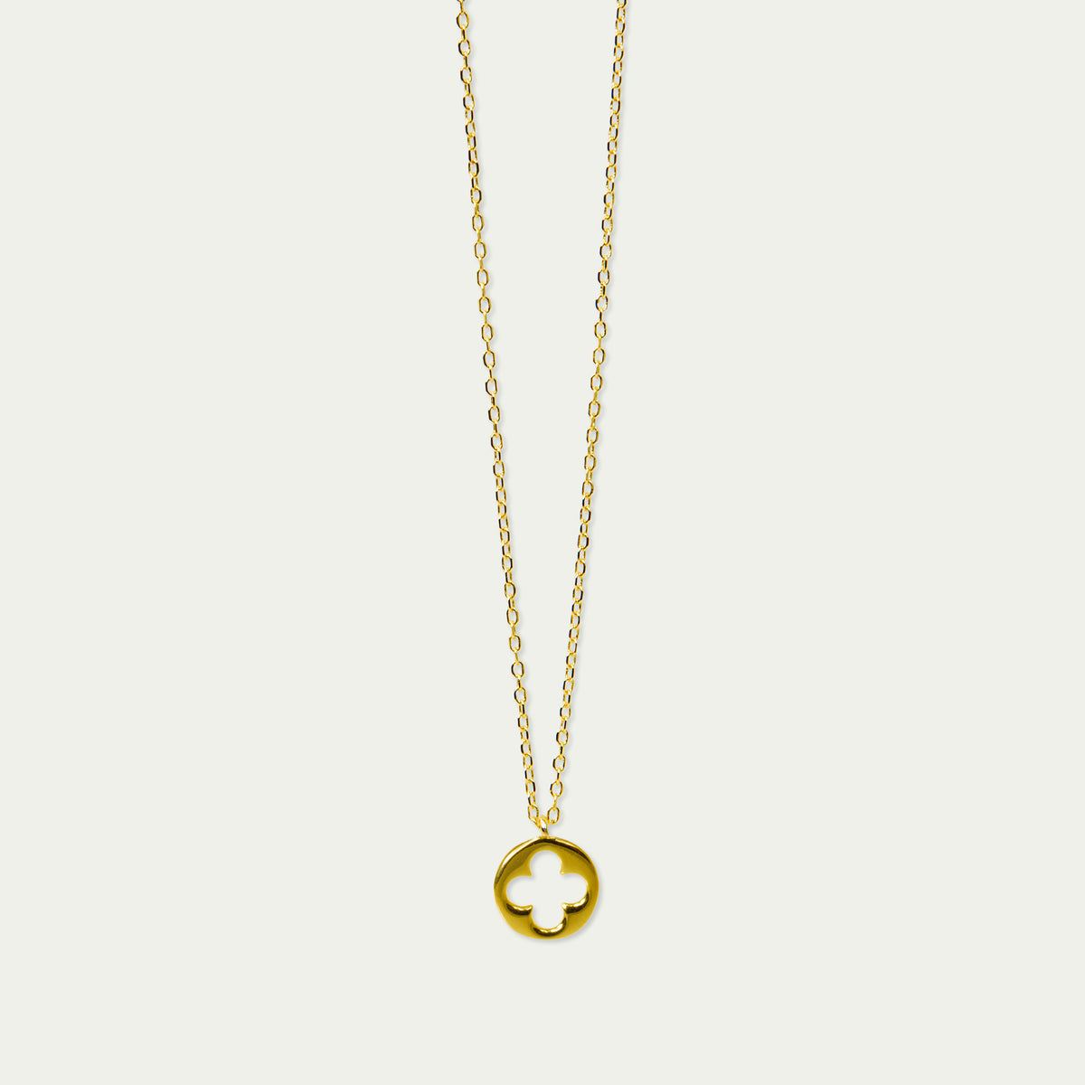 Halskette Disc Clover – 925 Sterling Silber 18K Gelbgold vergoldet | Sucre Fine Jewelry