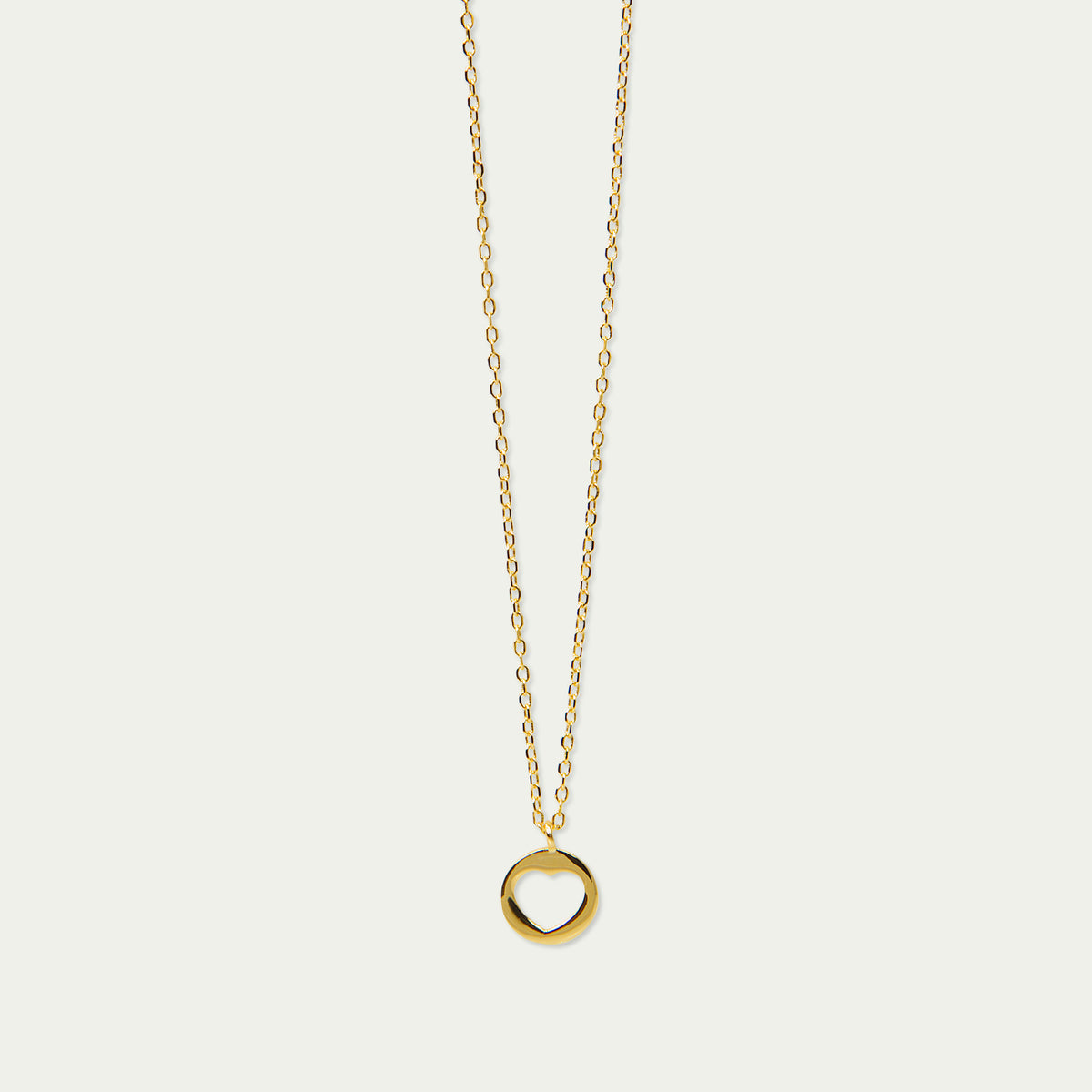 Halskette Disc Heart – 925 Sterling Silber 18K Gelbgold vergoldet | Sucre Fine Jewelry