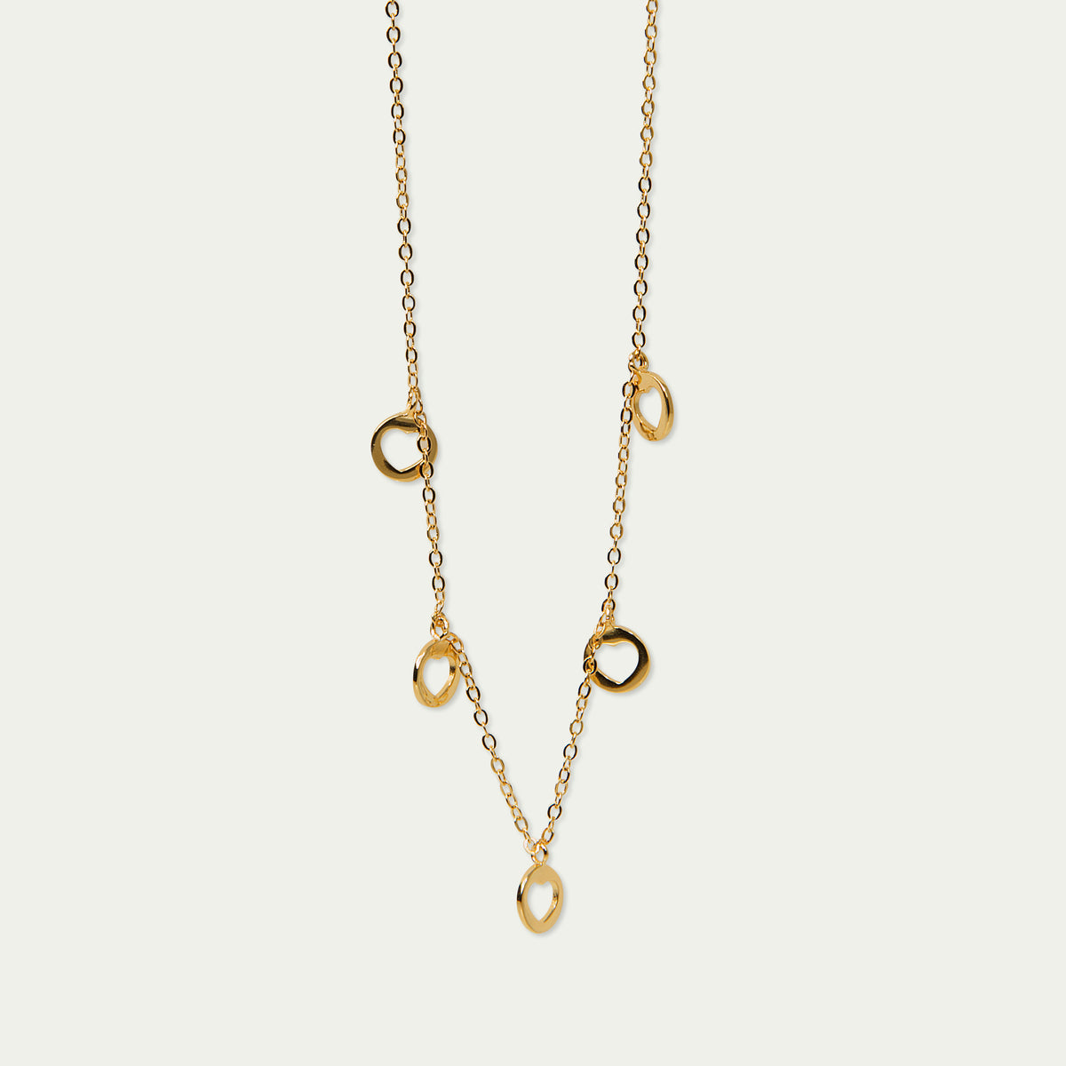 Halskette Disc Heart – 925 Sterling Silber 18K Gelbgold vergoldet | Sucre Fine Jewelry