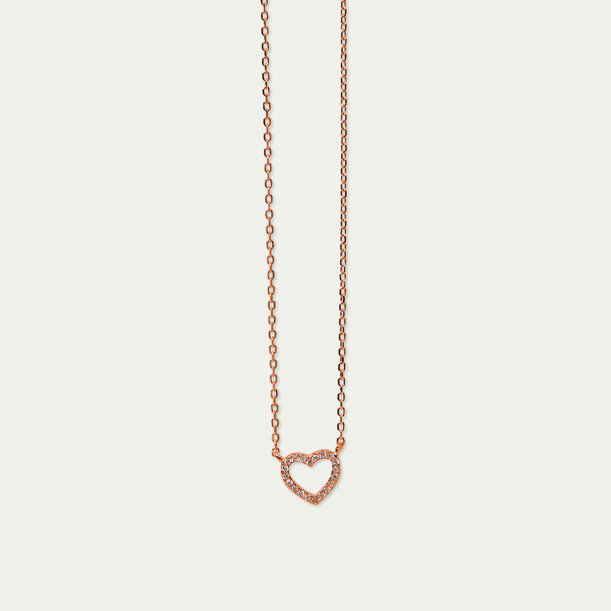 Halskette Herz mit Zirkonia – 925 Sterling Silber 18K Roségold vergoldet | Sucre Fine Jewelry