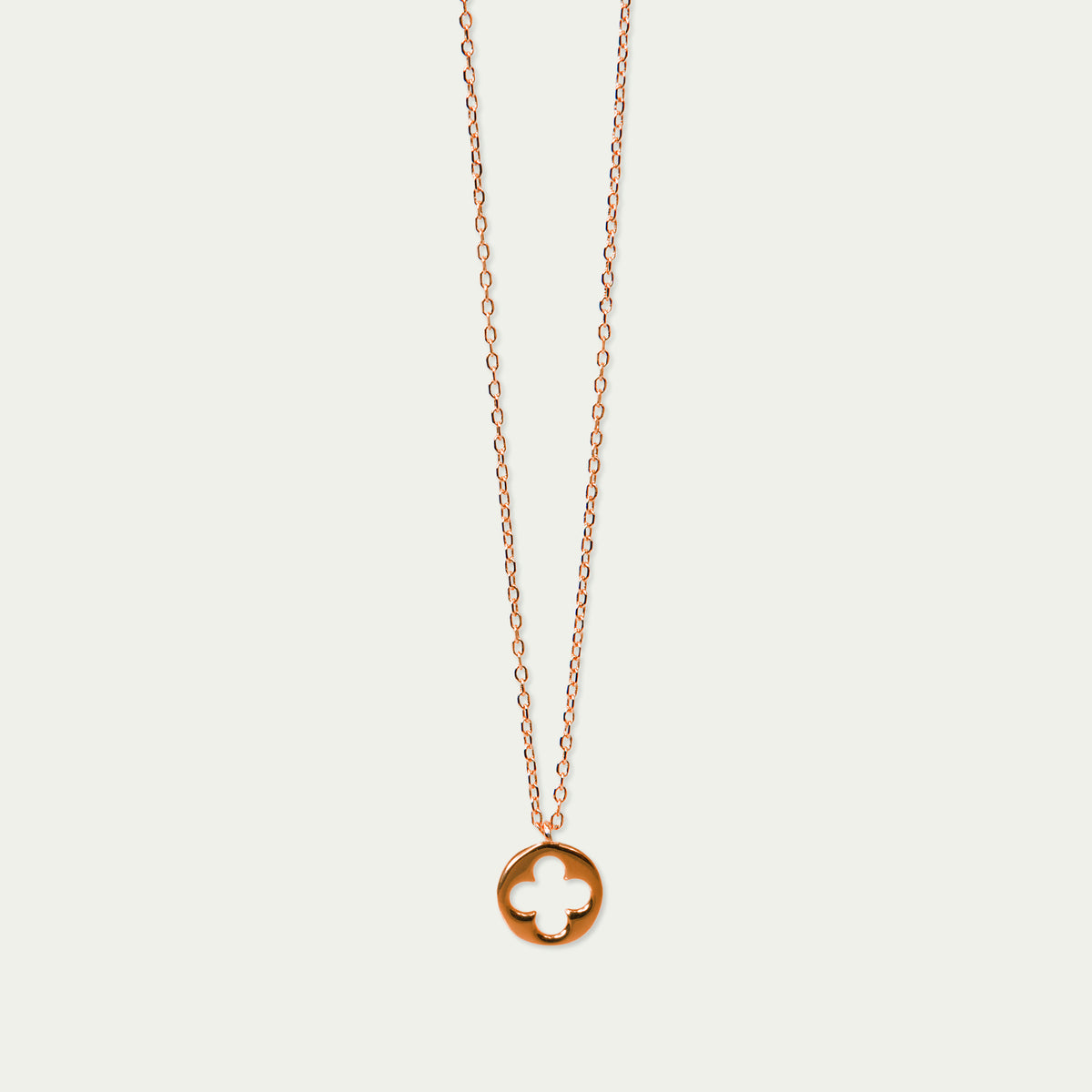 Halskette Disc Clover – 925 Sterling Silber 18K Roségold vergoldet | Sucre Fine Jewelry
