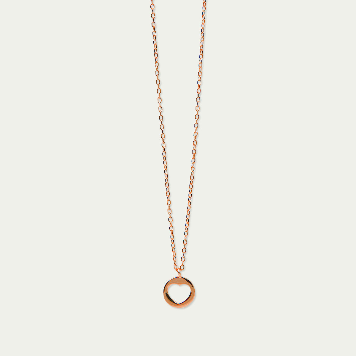 Halskette Disc Heart – 925 Sterling Silber 18K Roségold vergoldet | Sucre Fine Jewelry
