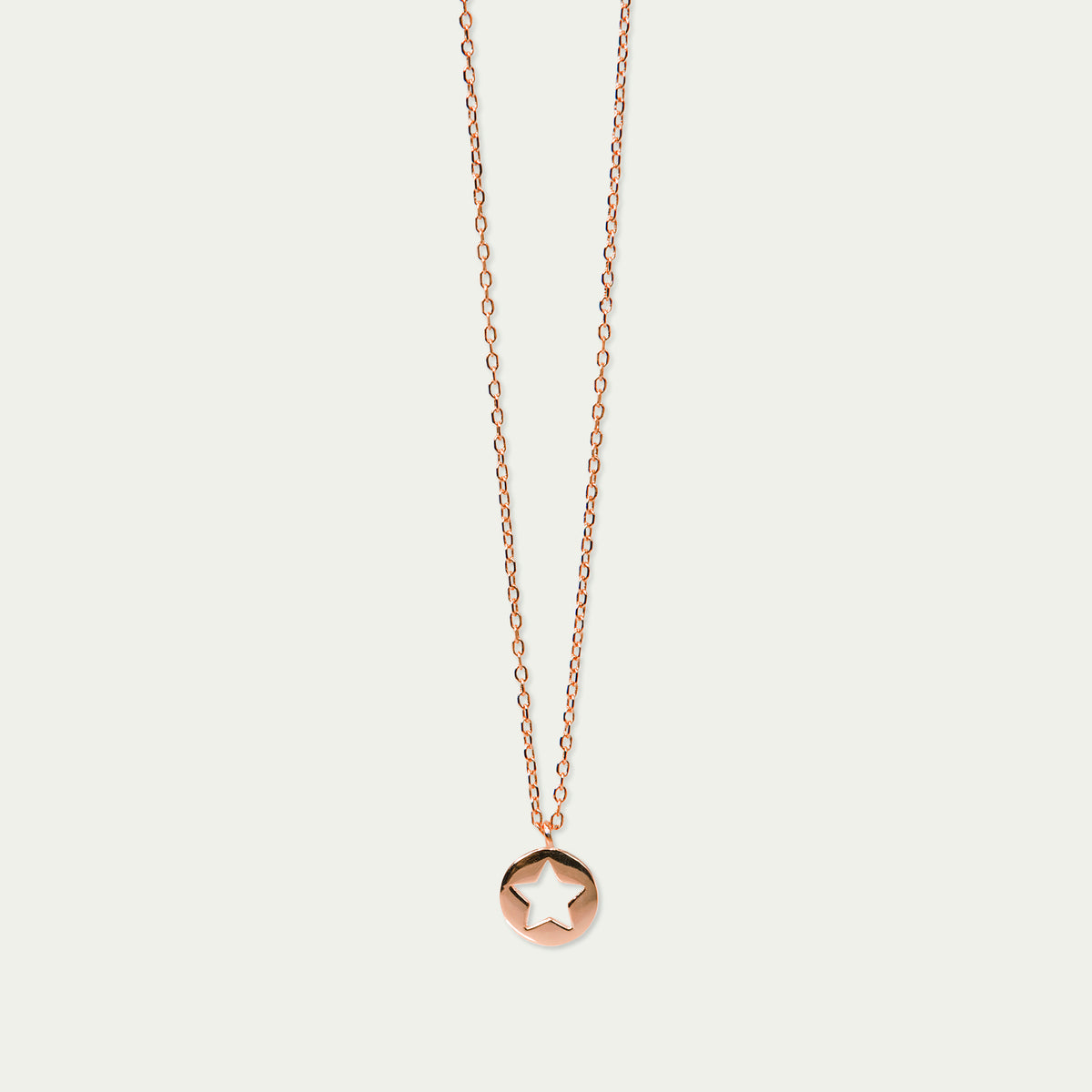 Halskette Disc Star – 925 Sterling Silber 18K Roségold vergoldet | Sucre Fine Jewelry