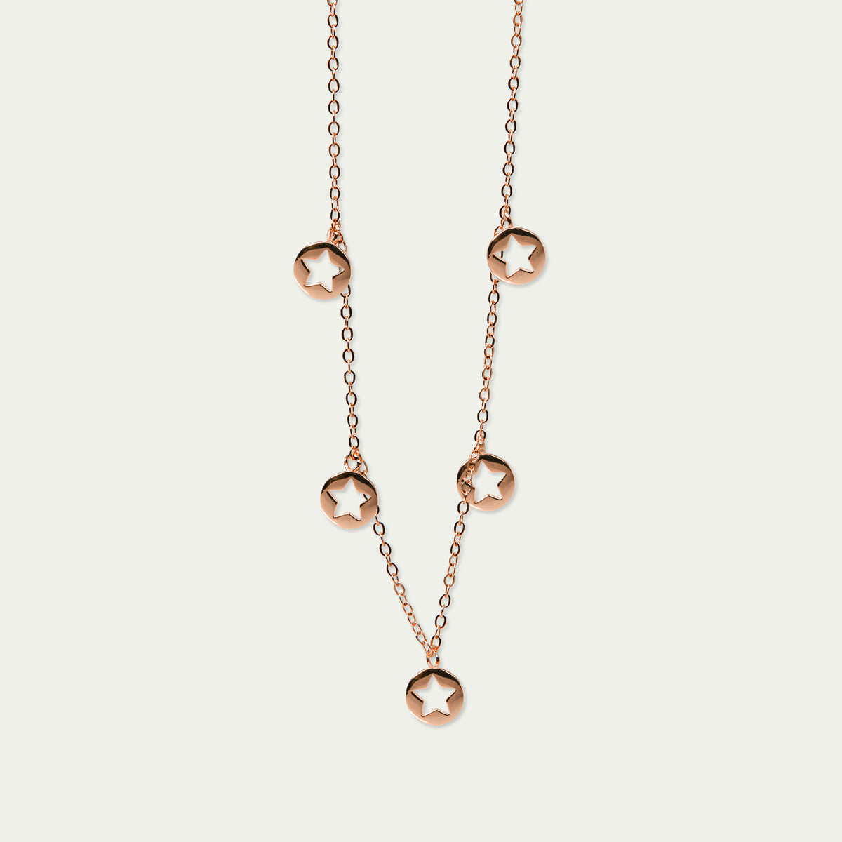 Halskette Disc Star – 925 Sterling Silber 18K Roségold vergoldet | Sucre Fine Jewelry