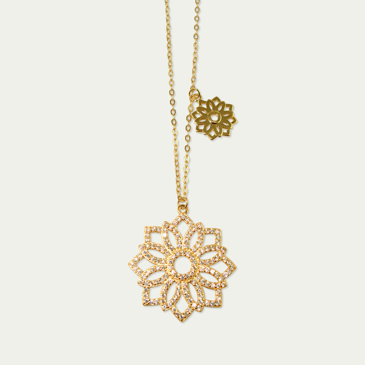Halskette Sparkling Lotus – 925 Sterling Silber 18K Roségold vergoldet | Sucre Fine Jewelry
