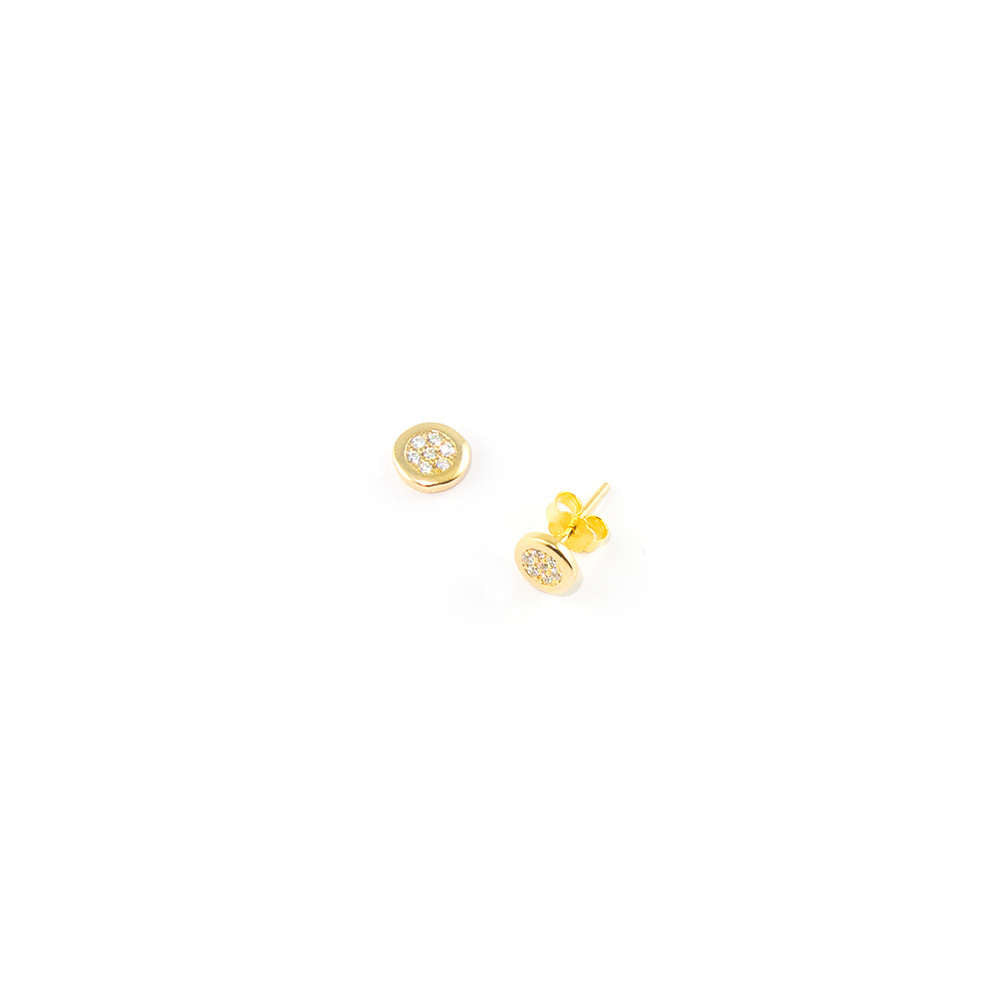 Ohrstecker Endless Pavé Crystal – 925 Sterling Silber 18K Gelbgold vergoldet | Sucre Fine Jewelry