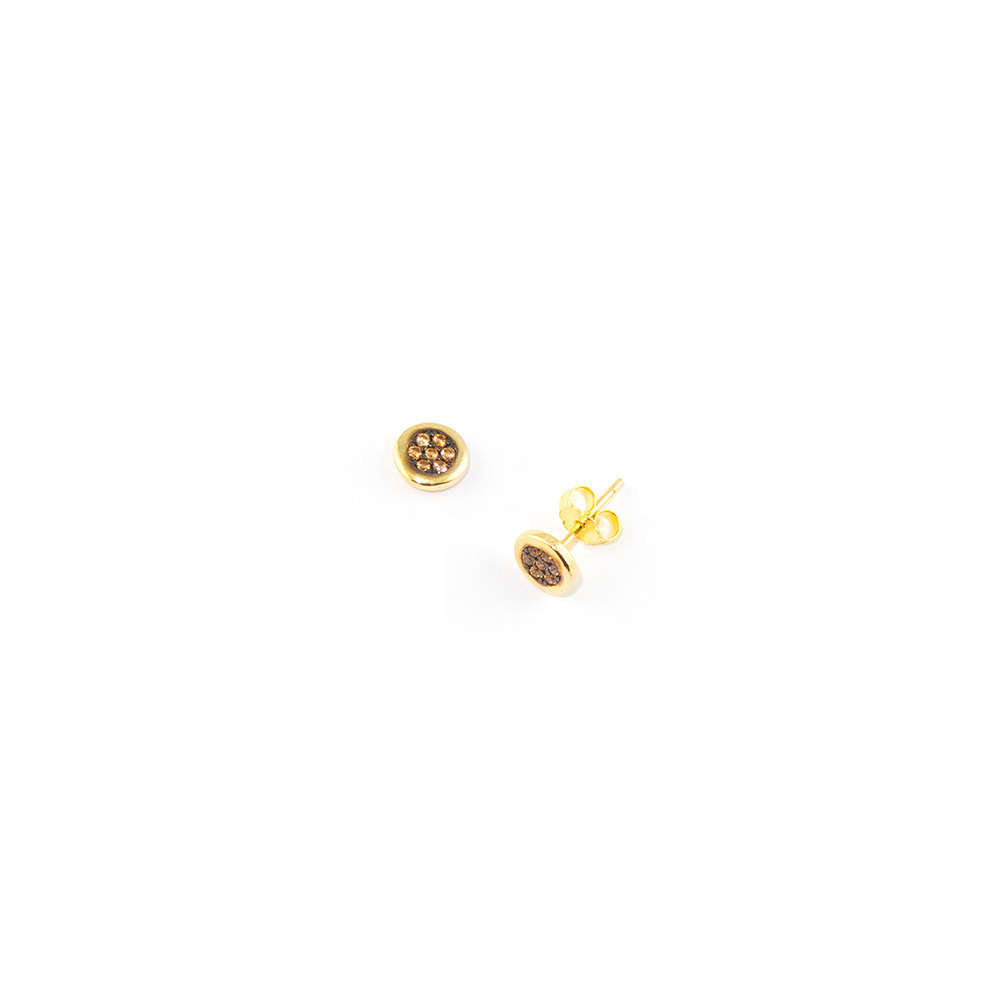 Ohrstecker Endless Pavé Champagner – 925 Sterling Silber 18K Gelbgold vergoldet | Sucre Fine Jewelry