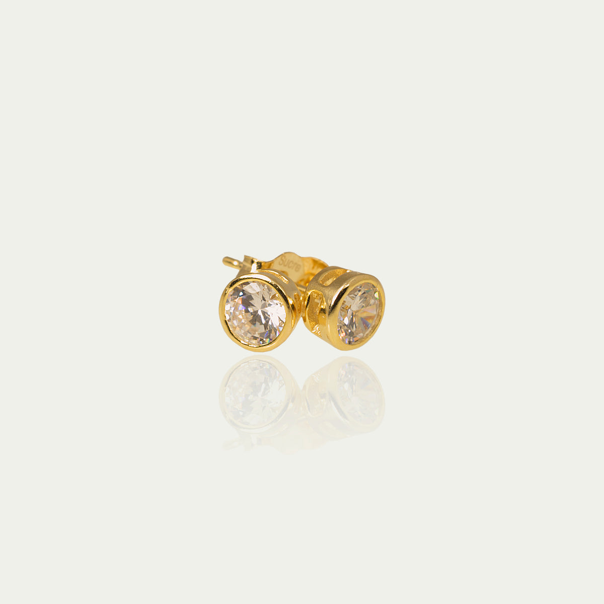 Ohrstecker Glam Crystal – 925 Sterling Silber 18K Gelbgold vergoldet | Sucre Fine Jewelry
