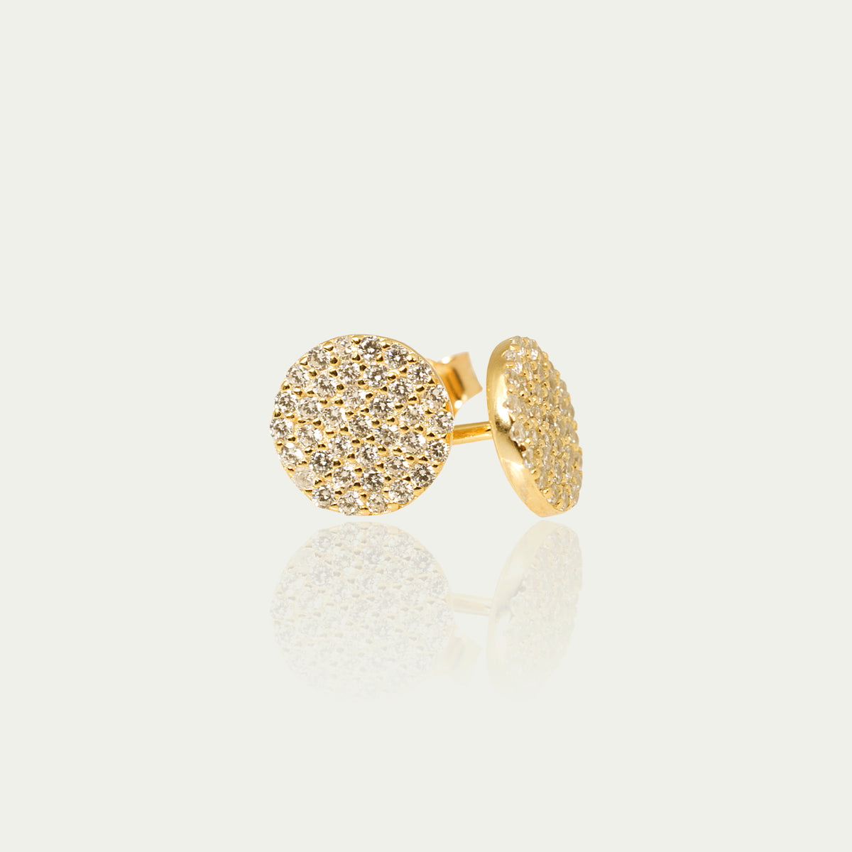 Ohrstecker Pavé – 925 Sterling Silber 18K Gelbgold vergoldet | Sucre Fine Jewelry