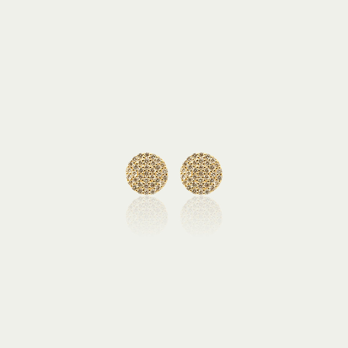 Ohrstecker Pavé 9mm – 925 Sterling Silber 18K Gelbgold vergoldet | Sucre Fine Jewelry