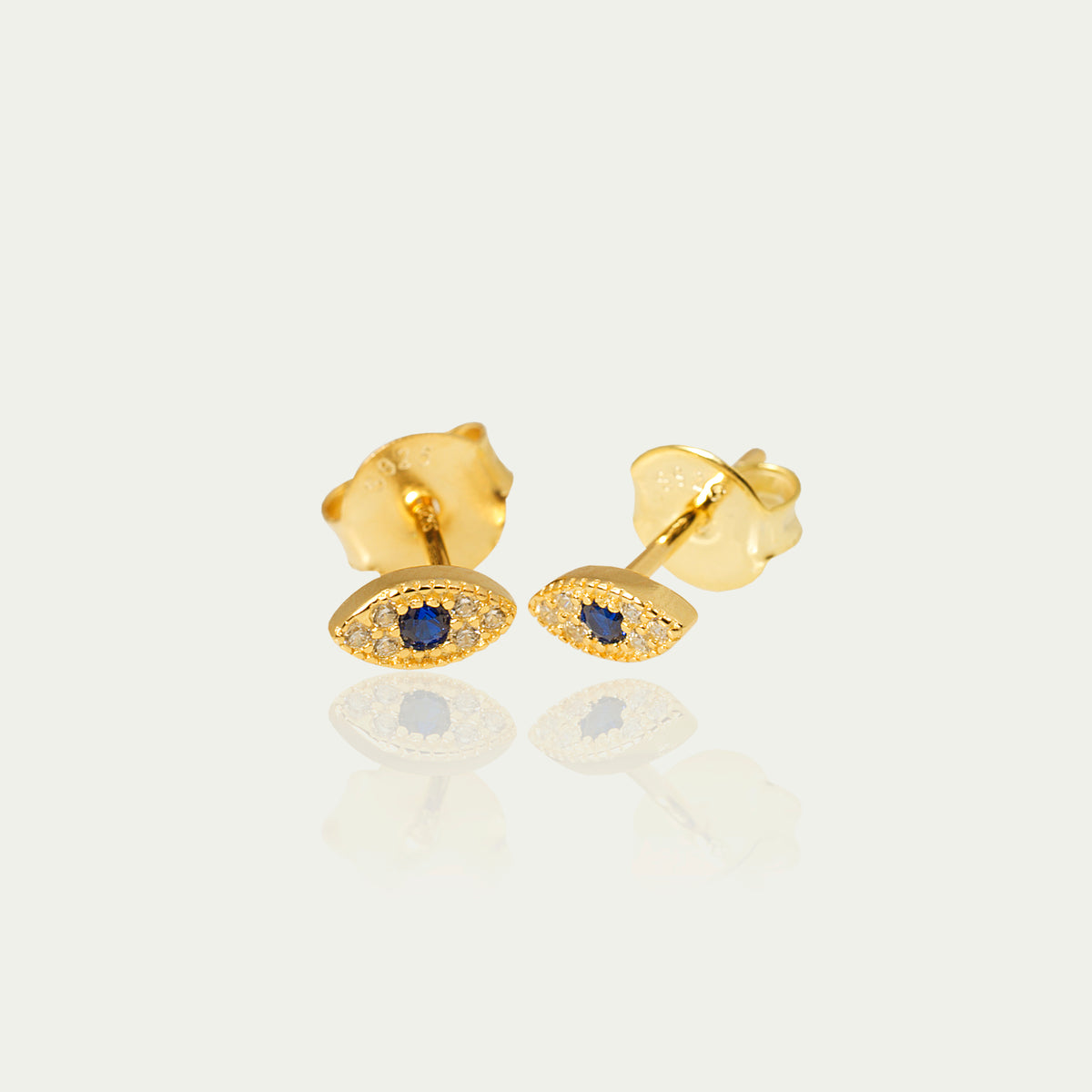 Ohrstecker Evil Eye – 925 Sterling Silber 18K Gelbgold vergoldet | Sucre Fine Jewelry
