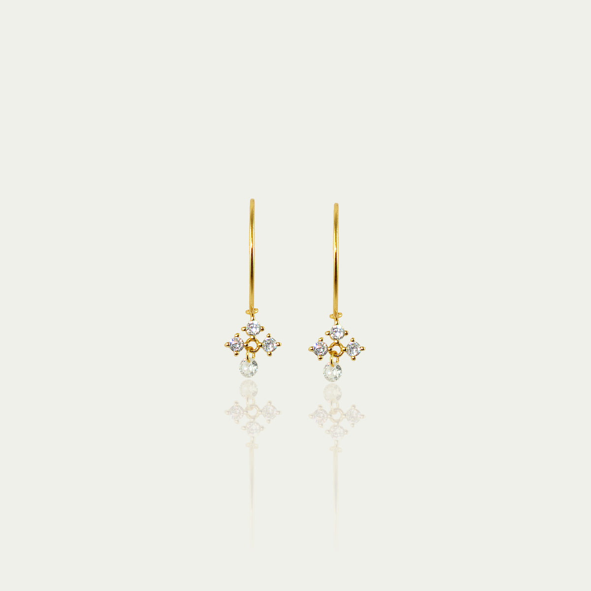 Ohrhänger Flying Stones – 925 Sterling Silber 18K Gelbgold vergoldet | Sucre Fine Jewelry