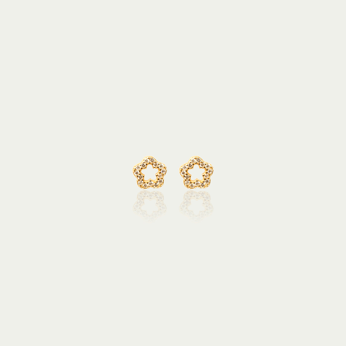 Ohrstecker Shiny Flower – 925 Sterling Silber 18K Gelbgold vergoldet | Sucre Fine Jewelry
