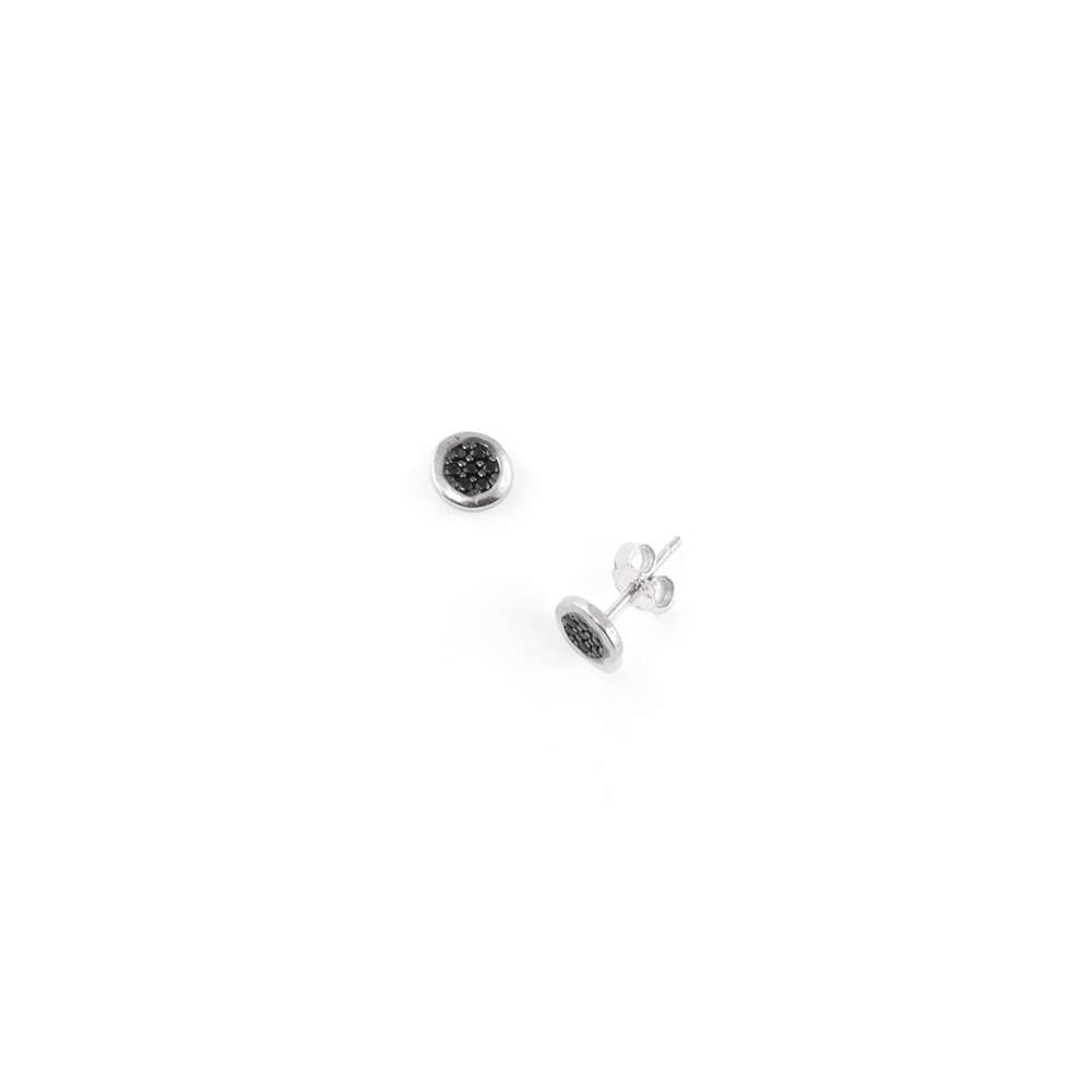 Ohrstecker Endless Pavé Schwarz – 925 Sterling Silber | Sucre Fine Jewelry