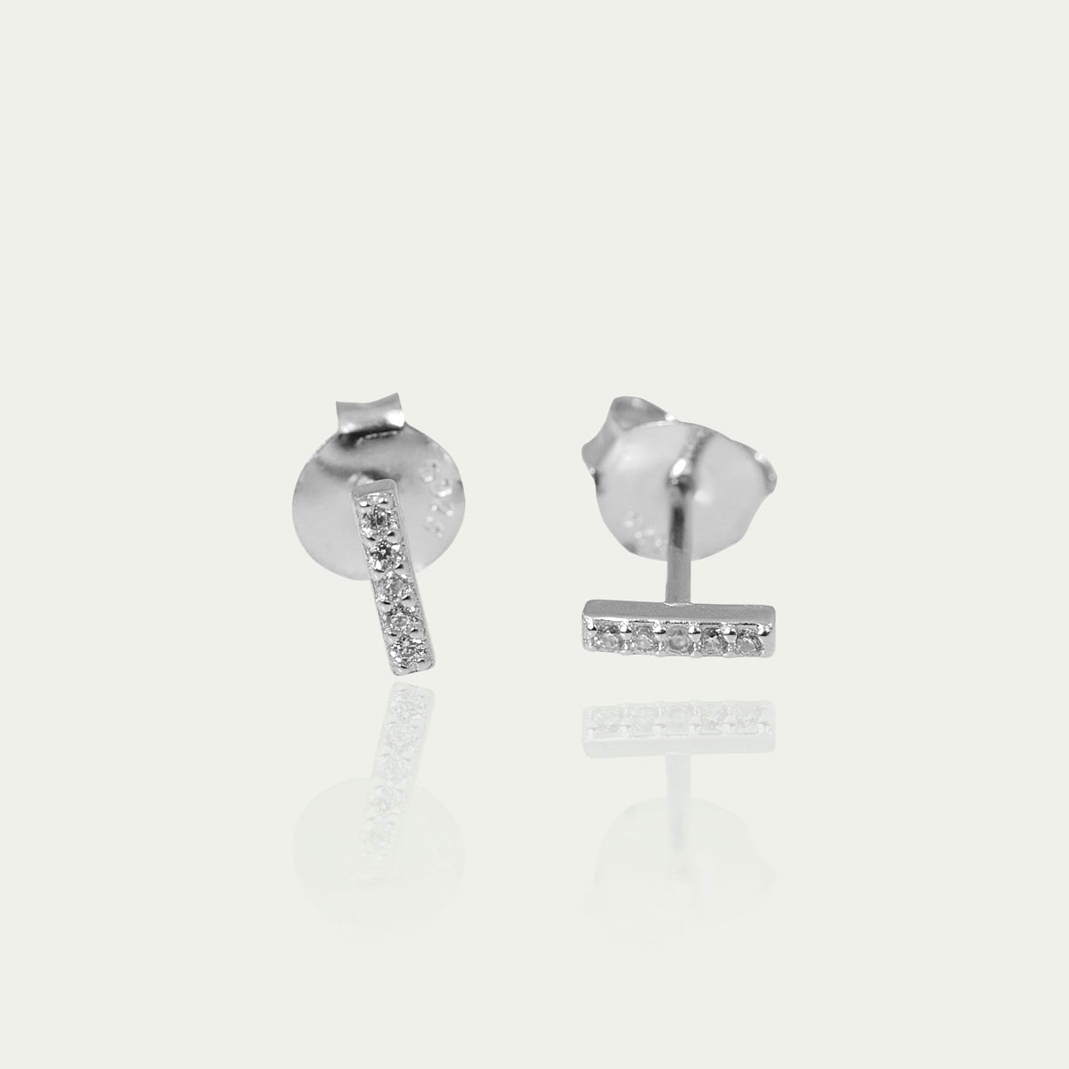 Ohrstecker Mini Bar mit Zirkonia – 925 Sterling Silber | Sucre Fine Jewelry