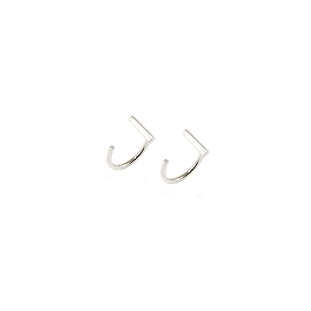 Ohrhänger Bar Hoop – 925 Sterling Silber, 1 cm Durchmesser | Sucre Fine Jewelry