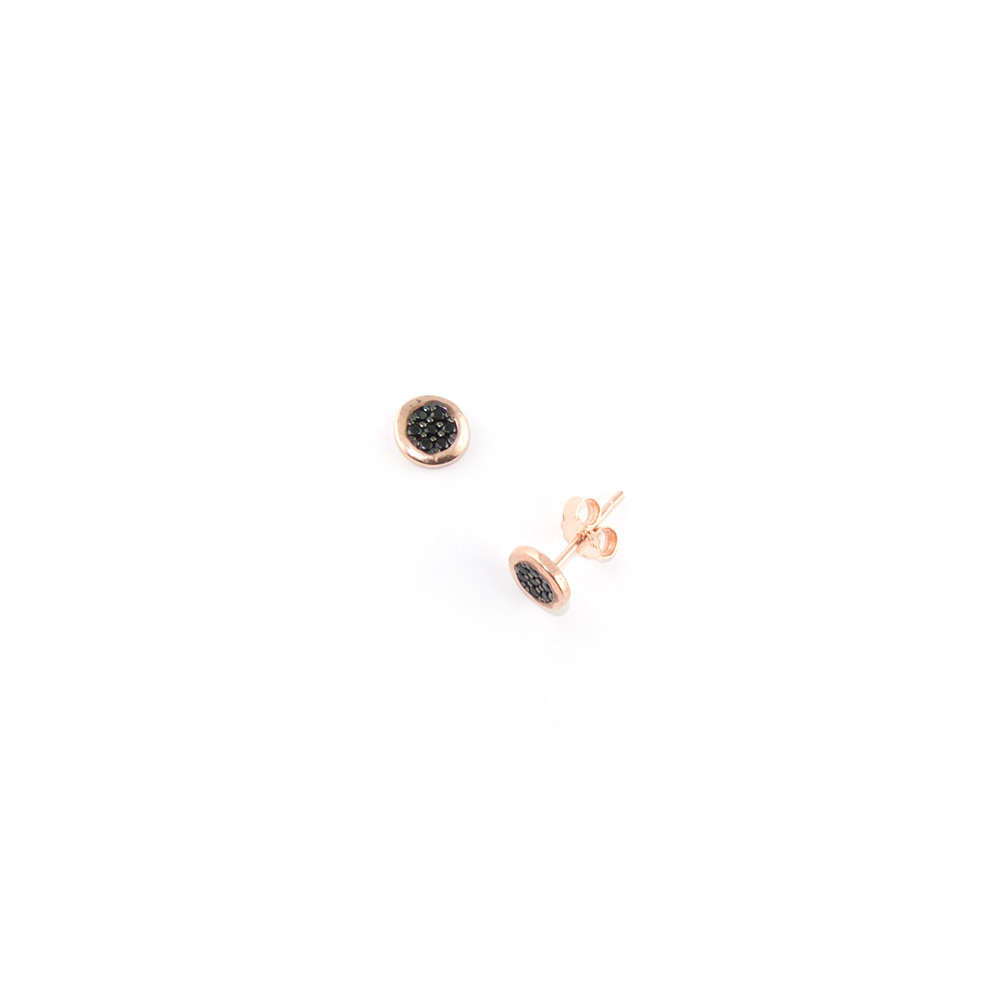 Ohrstecker Endless Pavé Schwarz – 925 Sterling Silber 18K Roségold vergoldet | Sucre Fine Jewelry