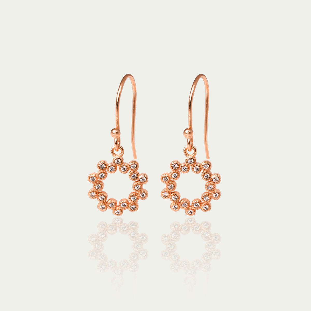 Ohrhänger Sparkling – 925 Sterling Silber 18K Roségold vergoldet | Sucre Fine Jewelry