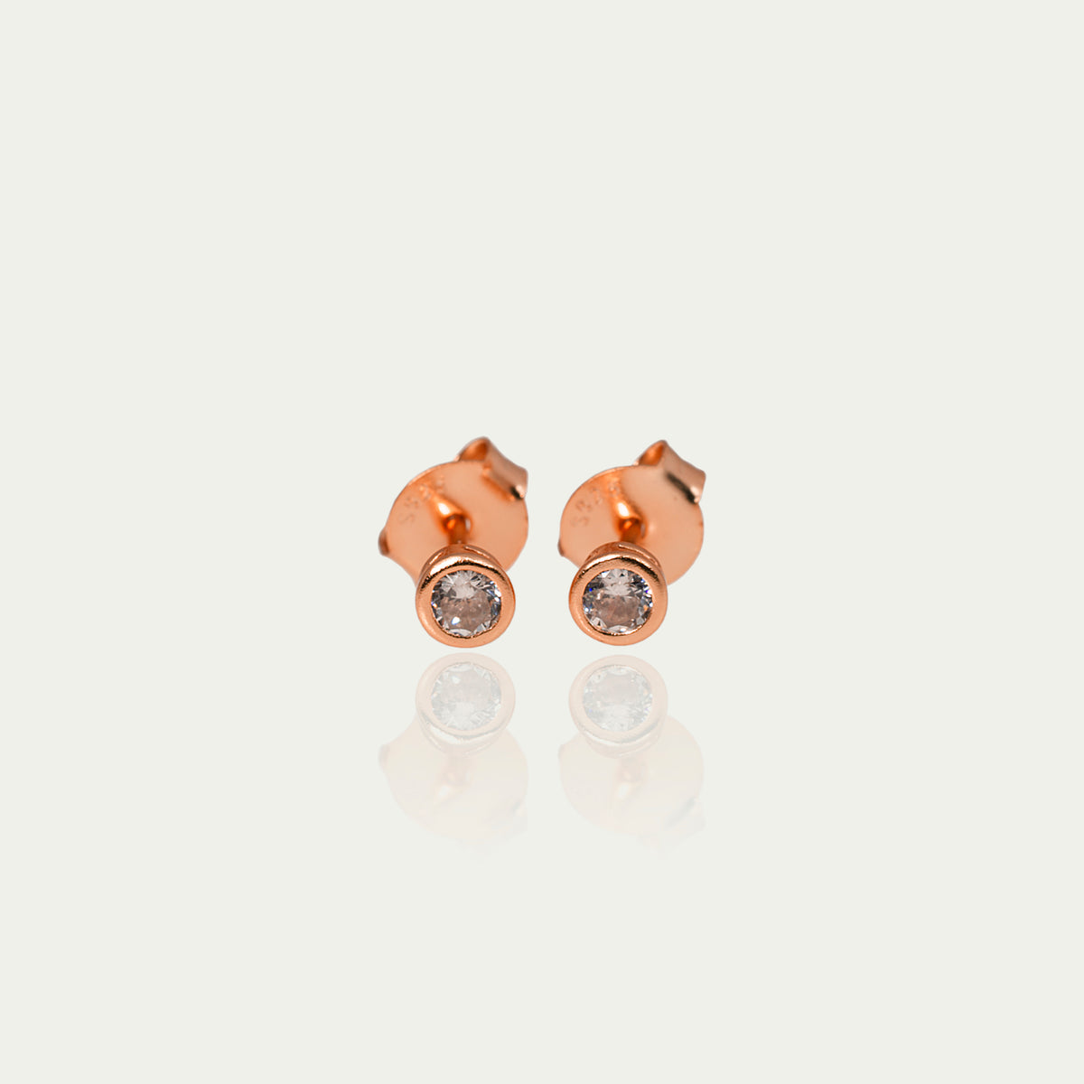 Ohrstecker Glam Crystal – 925 Sterling Silber 18K Roségold vergoldet | Sucre Fine Jewelry