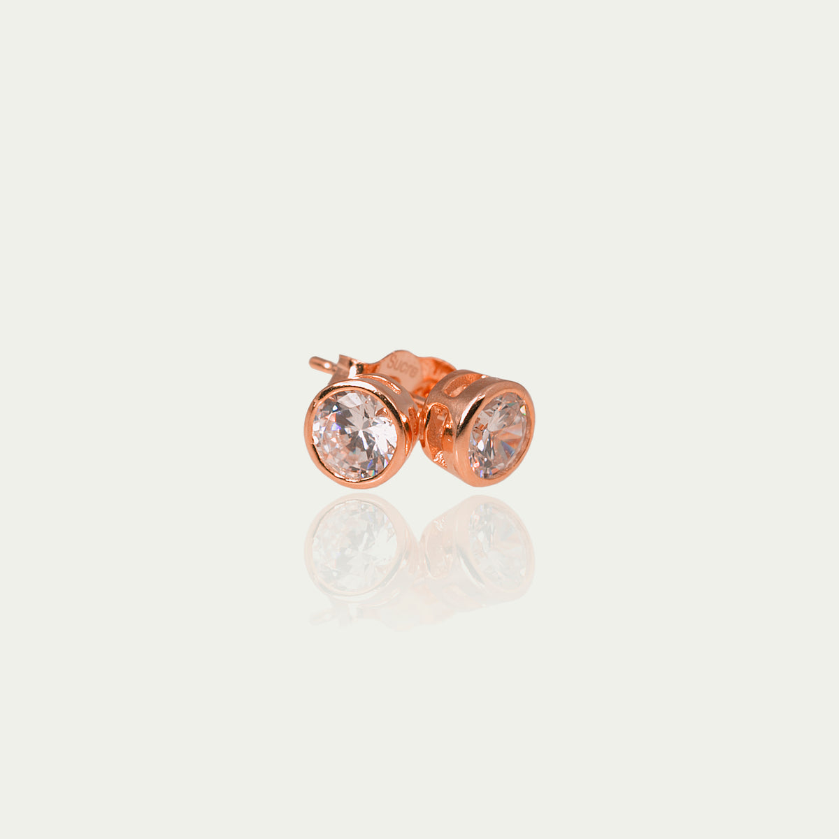 Ohrstecker Glam Crystal – 925 Sterling Silber 18K Roségold vergoldet | Sucre Fine Jewelry