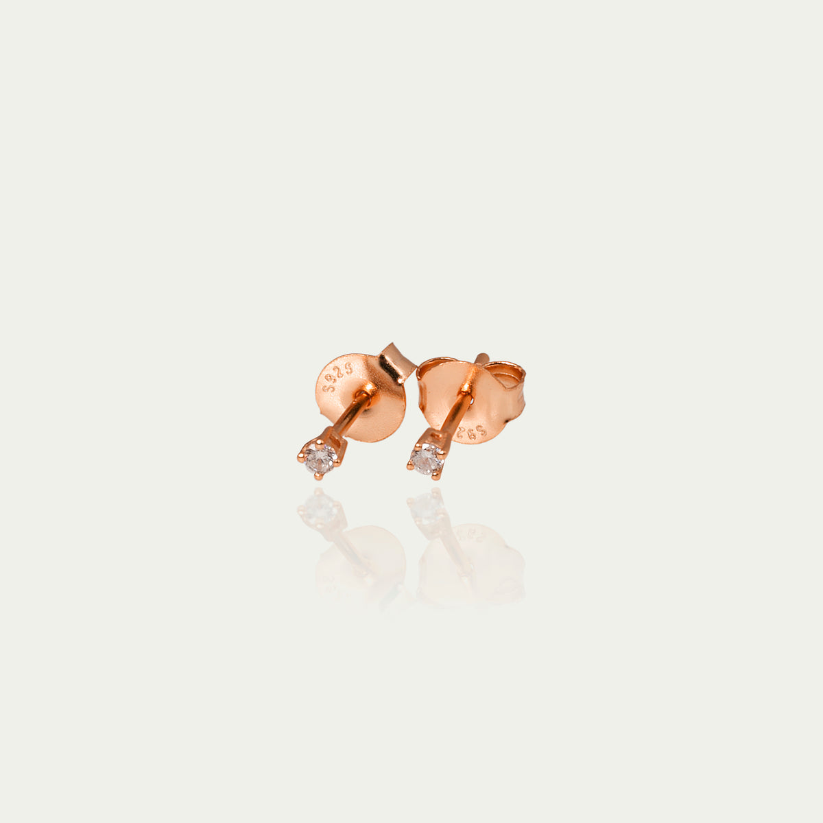 Ohrstecker Glam Krappenfassung Crystal – 925 Sterling Silber 18K Roségold vergoldet | Sucre Fine Jewelry