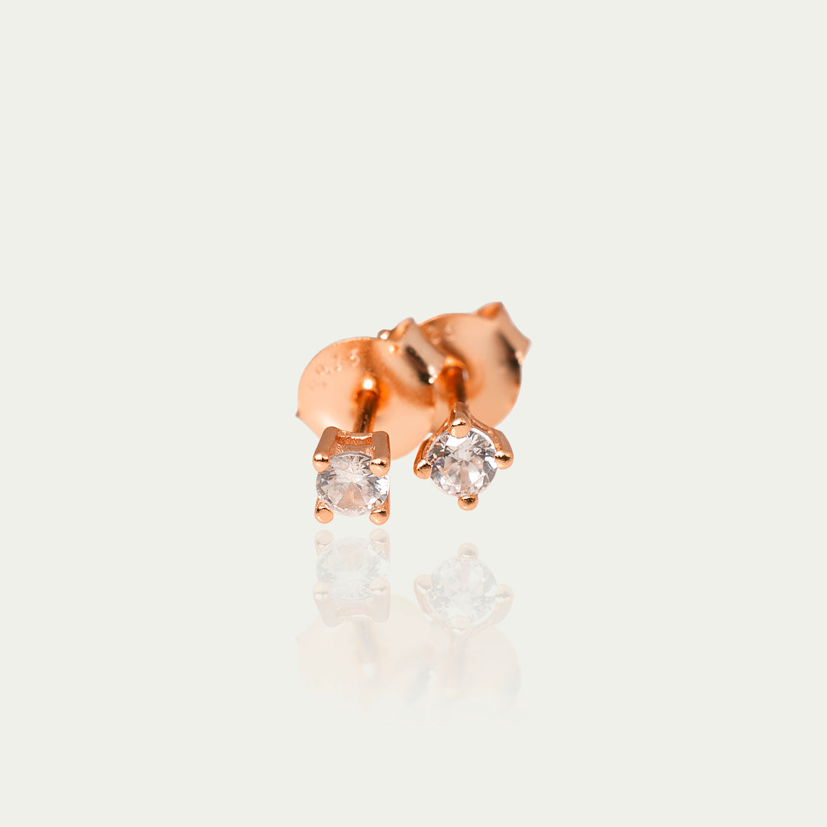Ohrstecker Glam Krappenfassung Crystal – 925 Sterling Silber 18K Roségold vergoldet | Sucre Fine Jewelry