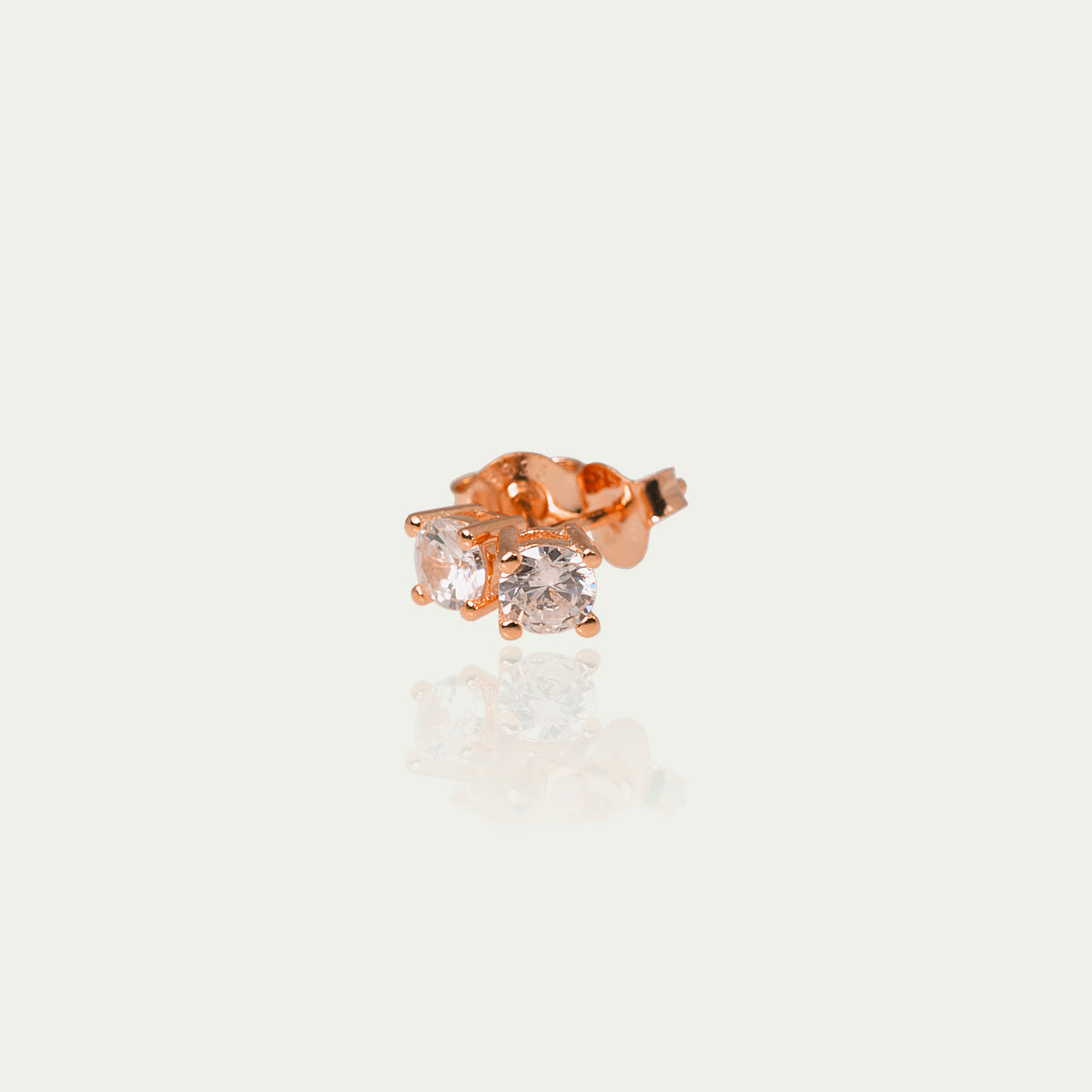 Ohrstecker Glam Krappenfassung Crystal – 925 Sterling Silber 18K Roségold vergoldet | Sucre Fine Jewelry