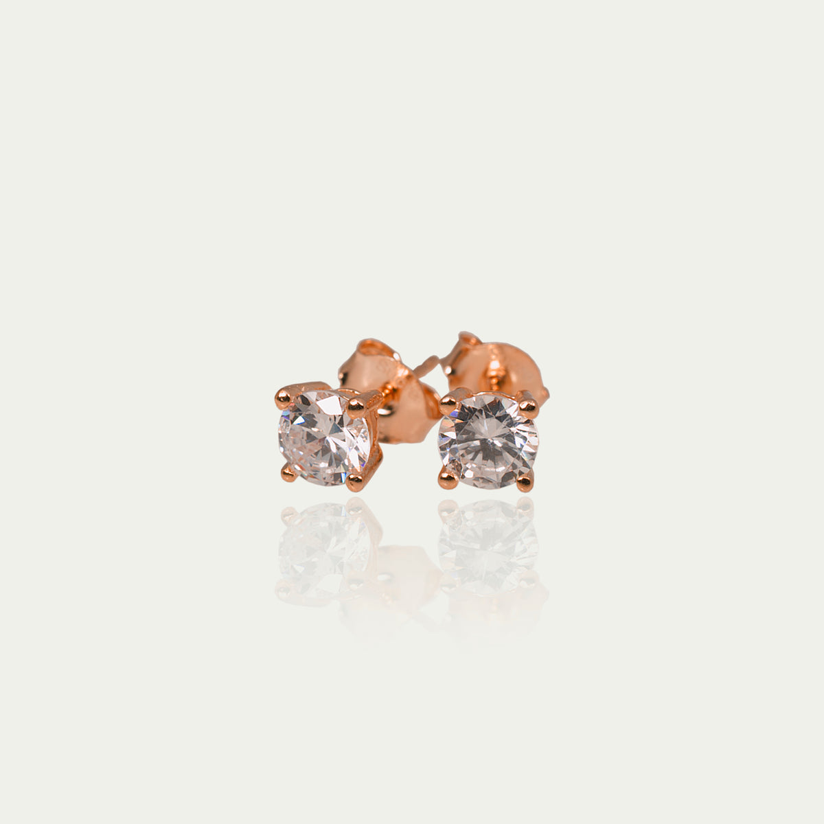 Ohrstecker Glam Krappenfassung Crystal – 925 Sterling Silber 18K Roségold vergoldet | Sucre Fine Jewelry