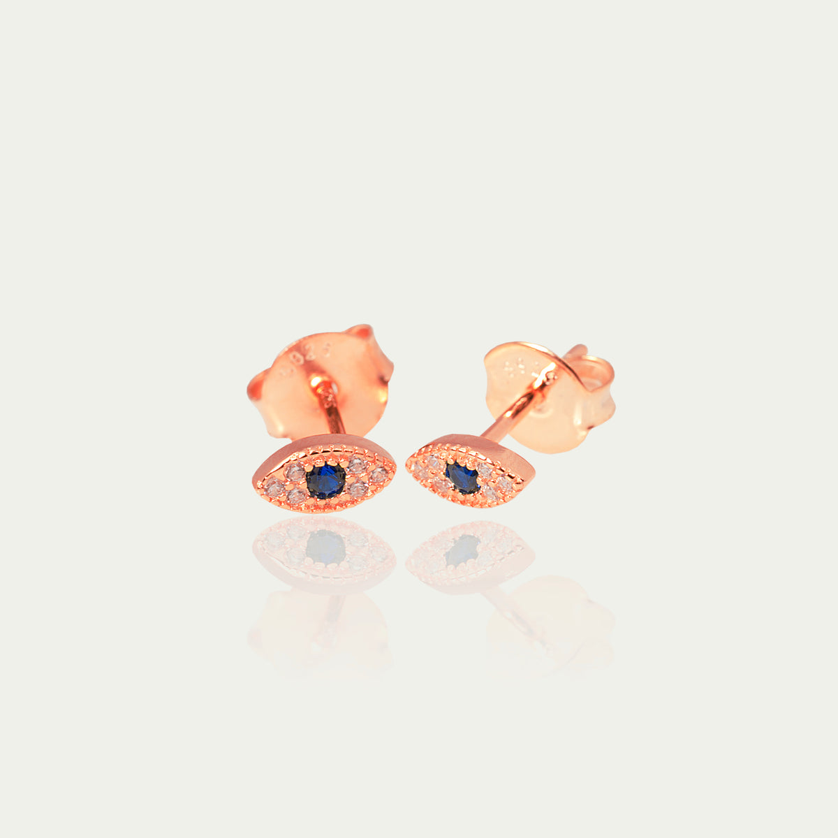 Ohrstecker Evil Eye – 925 Sterling Silber 18K Roségold vergoldet | Sucre Fine Jewelry