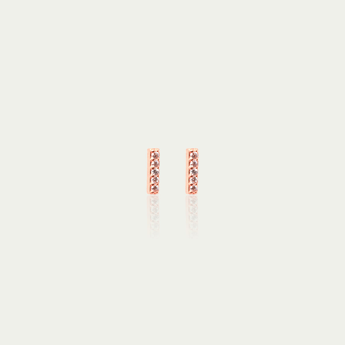 Ohrstecker Mini Bar mit Zirkonia – 925 Sterling Silber 18K Roségold vergoldet | Sucre Fine Jewelry