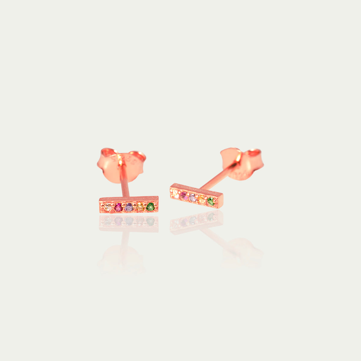 Ohrstecker Rainbow mit Zirkonia – 925 Sterling Silber 18K Roségold vergoldet | Sucre Fine Jewelry