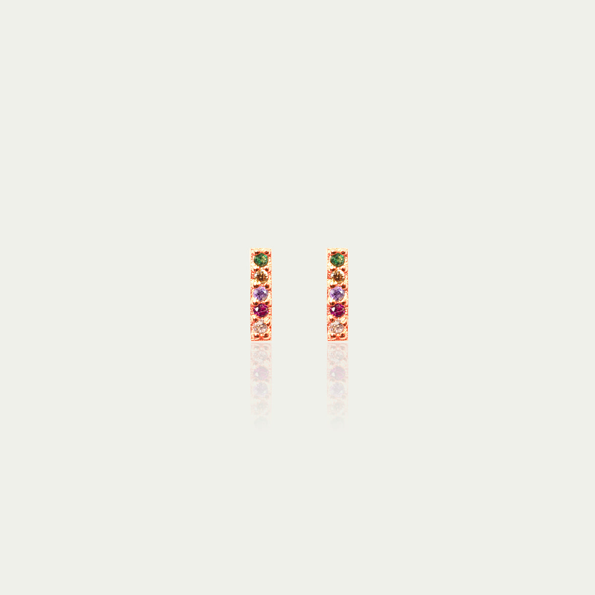Ohrstecker Rainbow mit Zirkonia – 925 Sterling Silber 18K Roségold vergoldet | Sucre Fine Jewelry