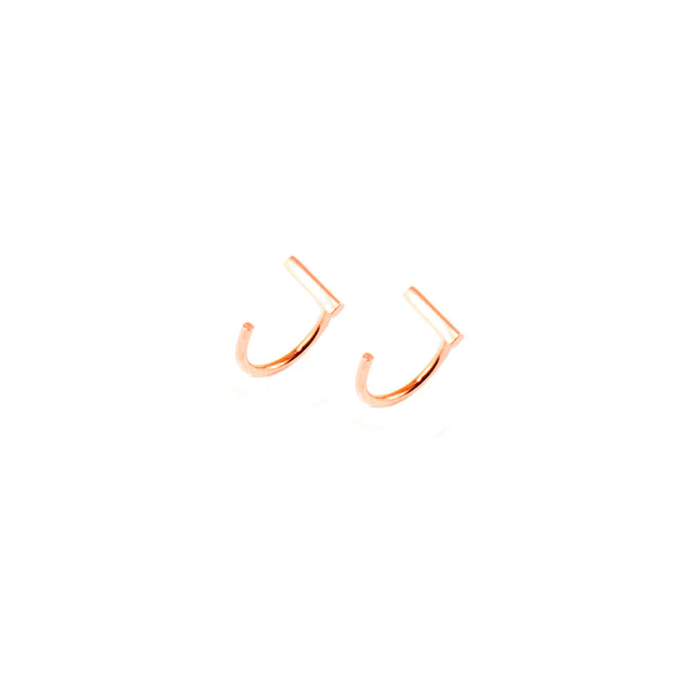 Ohrhänger Bar Hoop – 925 Sterling Silber 18K Roségold vergoldet, 1 cm Durchmesser | Sucre Fine Jewelry