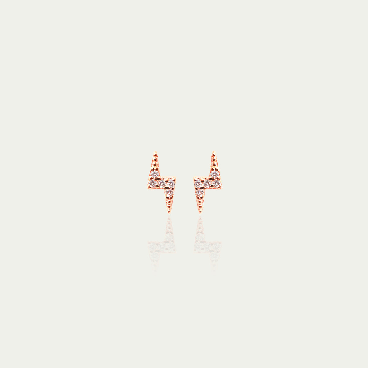 Ohrstecker Flash mit Zirkonia – 925 Sterling Silber 18K Roségold vergoldet | Sucre Fine Jewelry