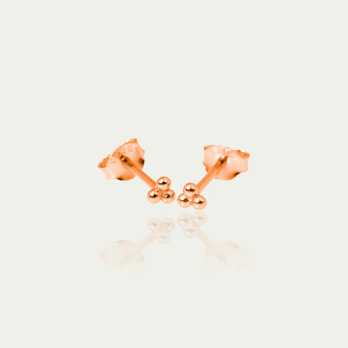 Ohrstecker Mini Bubbles Triangle – 925 Sterling Silber 18K Roségold vergoldet | Sucre Fine Jewelry