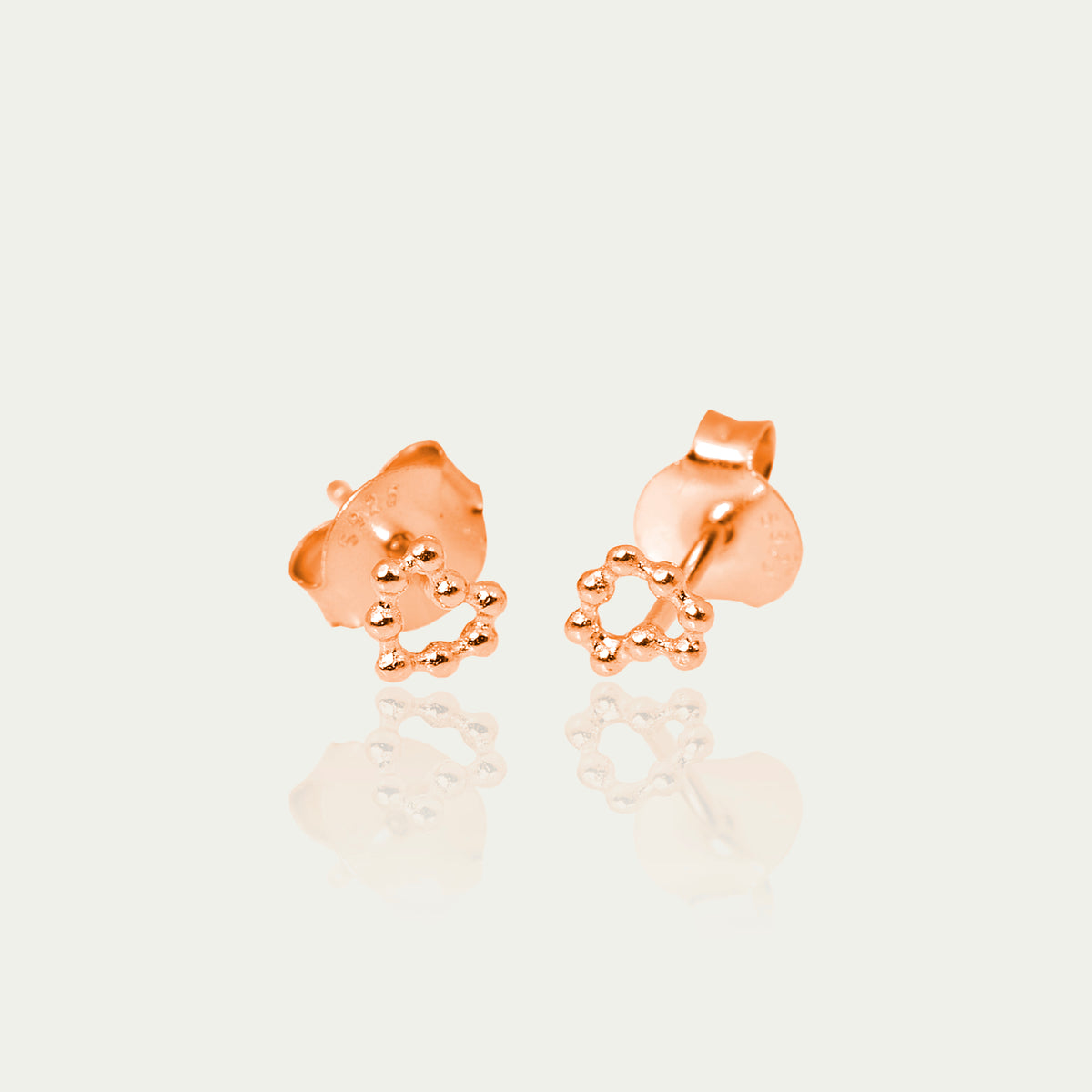 Ohrstecker Bubbles Heart – 925 Sterling Silber 18K Roségold vergoldet | Sucre Fine Jewelry