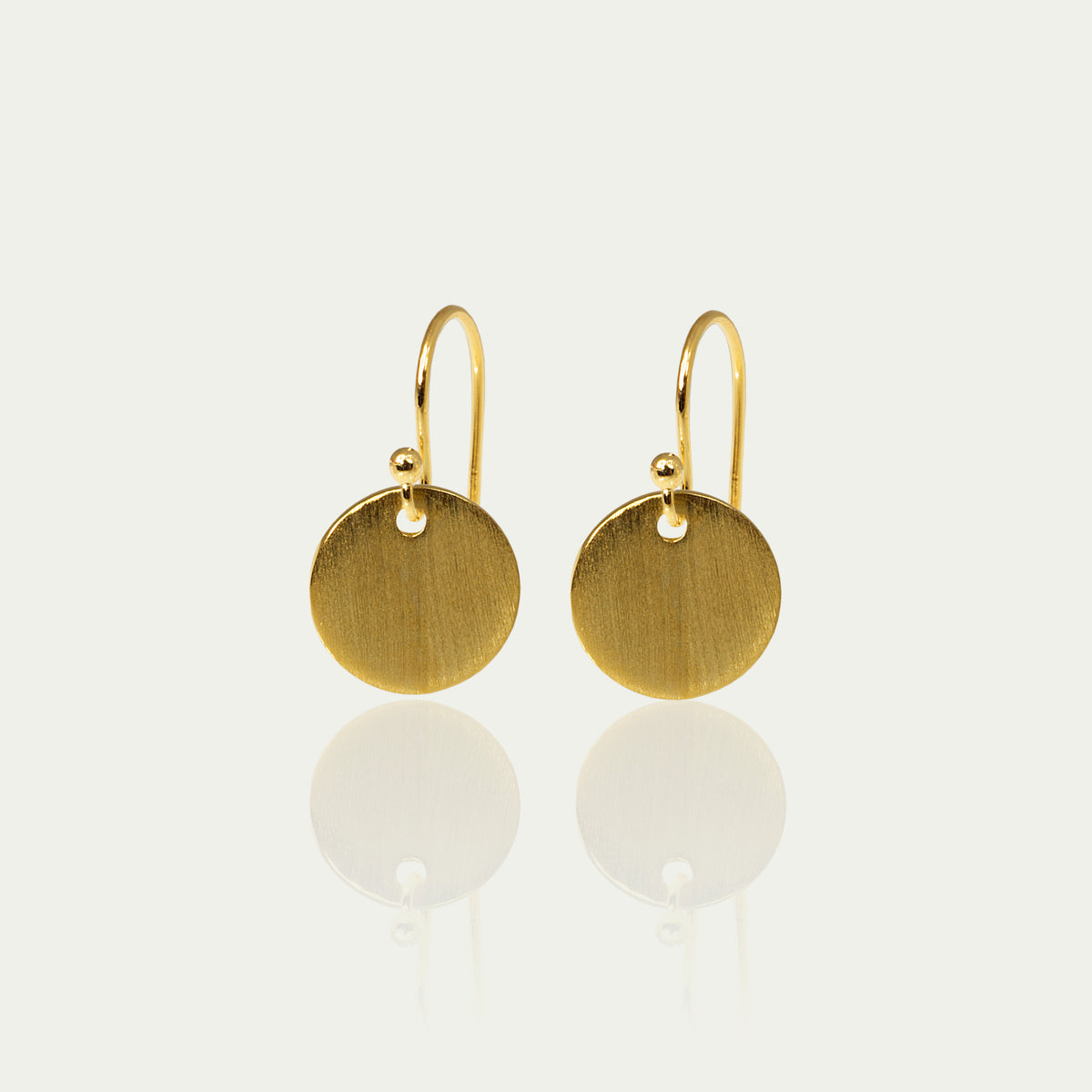 Ohrhänger Frosted Coin – 925 Sterling Silber 18K Gelbgold vergoldet | Sucre Fine Jewelry