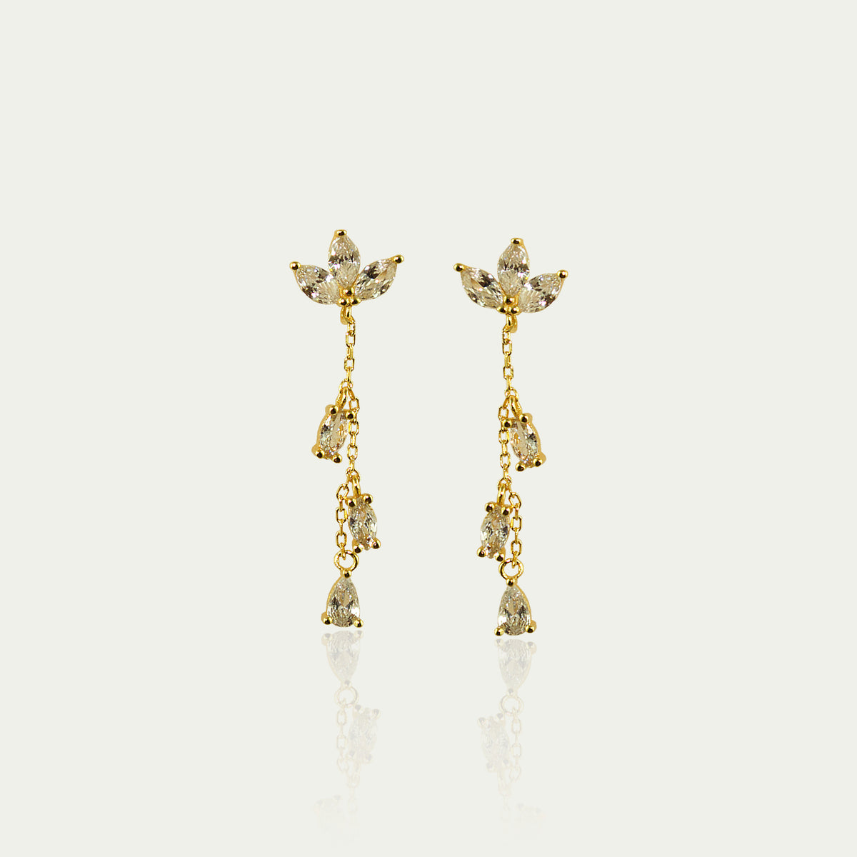 Ohrhänger Shiny Drop – 925 Sterling Silber 18K Gelbgold vergoldet | Sucre Fine Jewelry