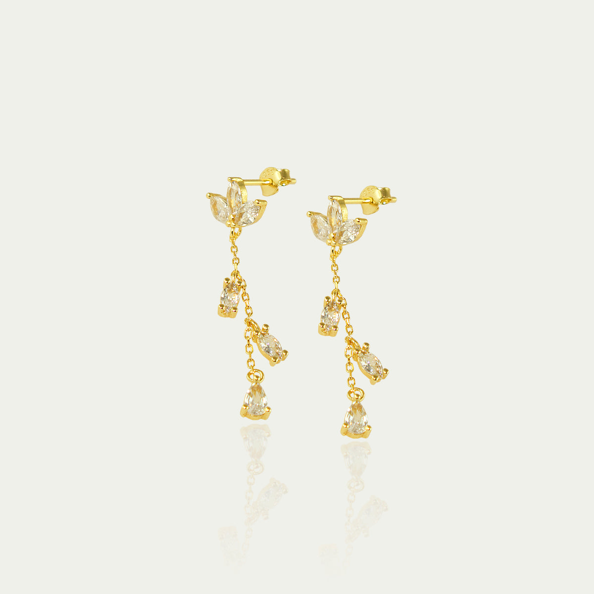 Ohrhänger Shiny Drop – 925 Sterling Silber 18K Gelbgold vergoldet | Sucre Fine Jewelry