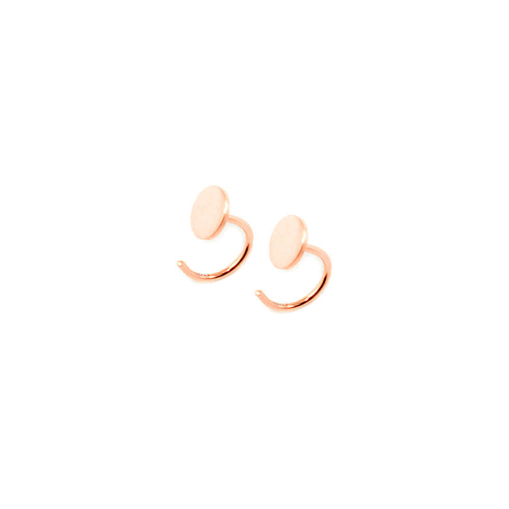 Ohrhänger Disc Hoop – 925 Sterling Silber 18K Roségold vergoldet | Sucre Fine Jewelry