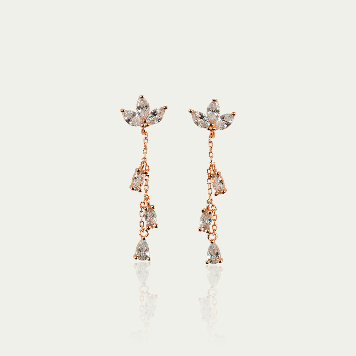 Ohrhänger Shiny Drop – 925 Sterling Silber 18K Roségold vergoldet | Sucre Fine Jewelry