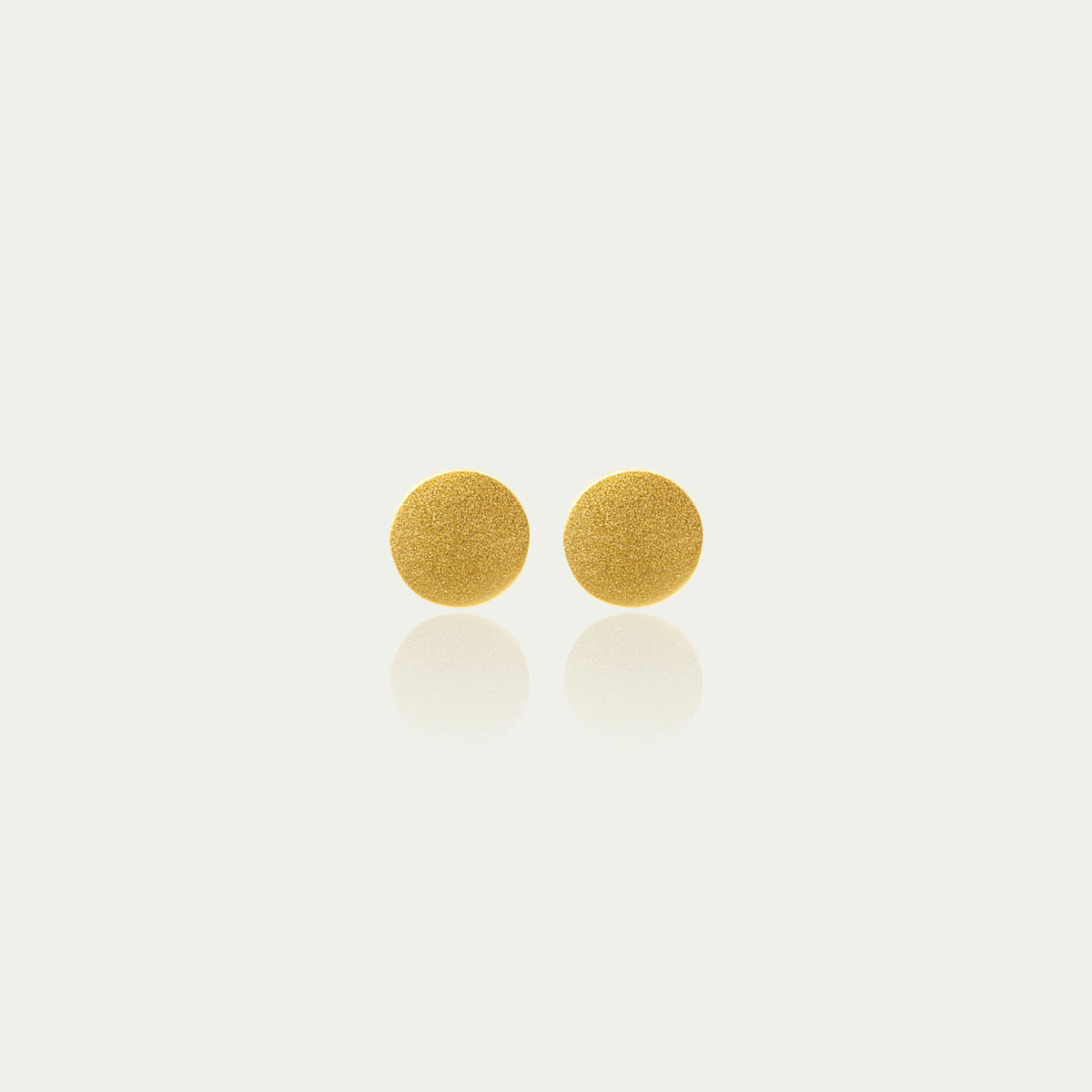 Ohrstecker Frosted Coin – 925 Sterling Silber 18K Gelbgold vergoldet | Sucre Fine Jewelry